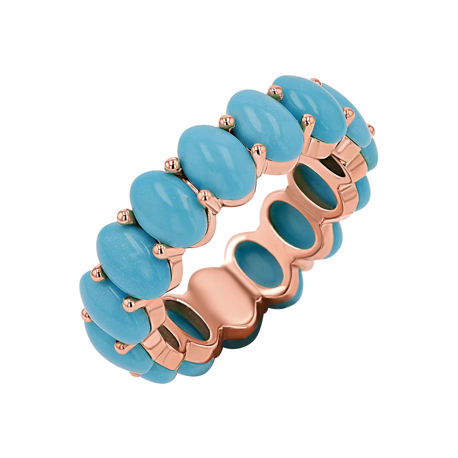 Genuine Turquoise Oval Eternity Band - Image 3