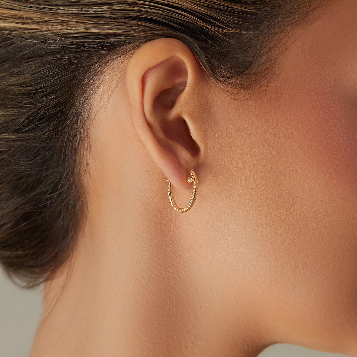 Glimmer Oval Hoop Earrings - Image 3