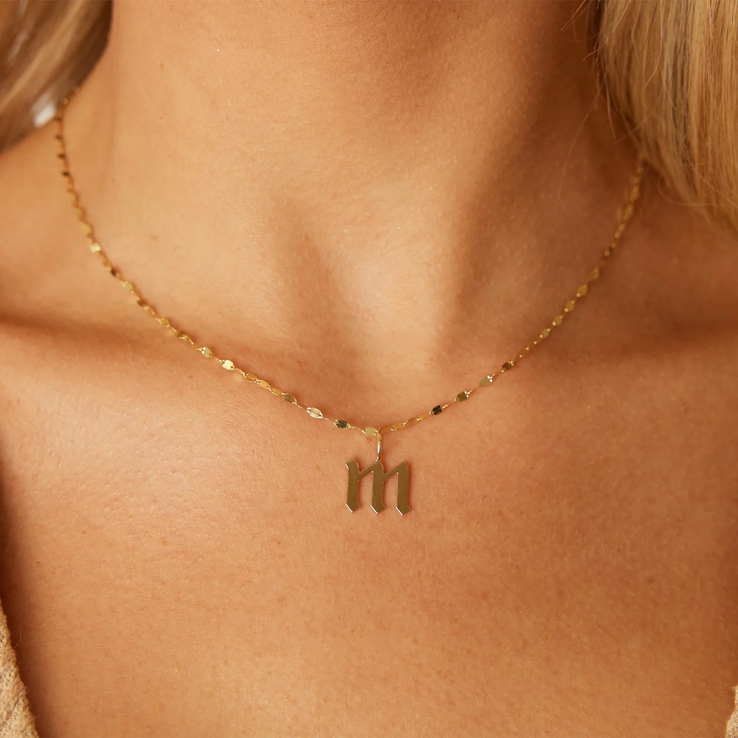 Gothic Old English Solid Initial Letter Charm - Image 7