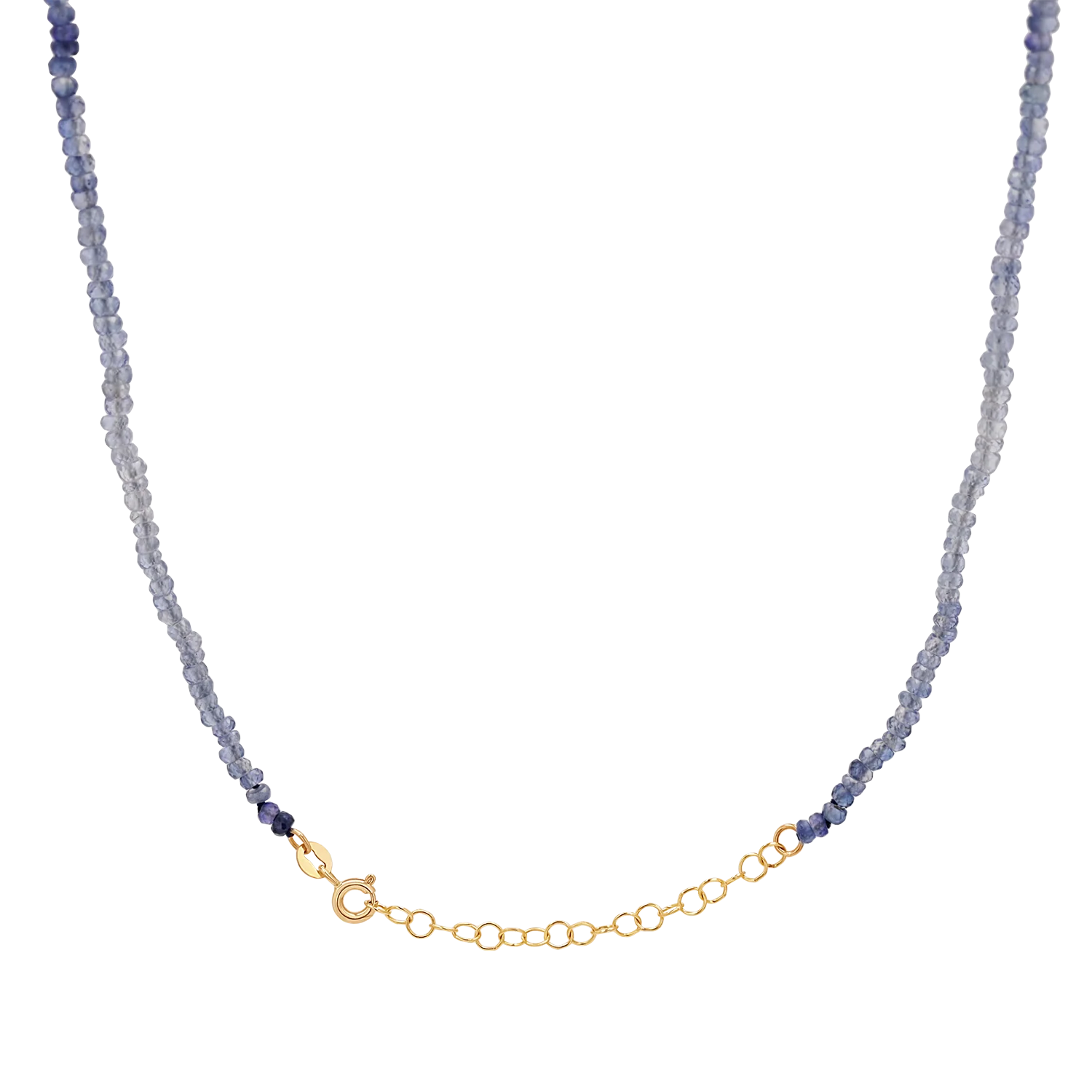 Gradient Blue Sapphire Beaded Necklace - Image 2