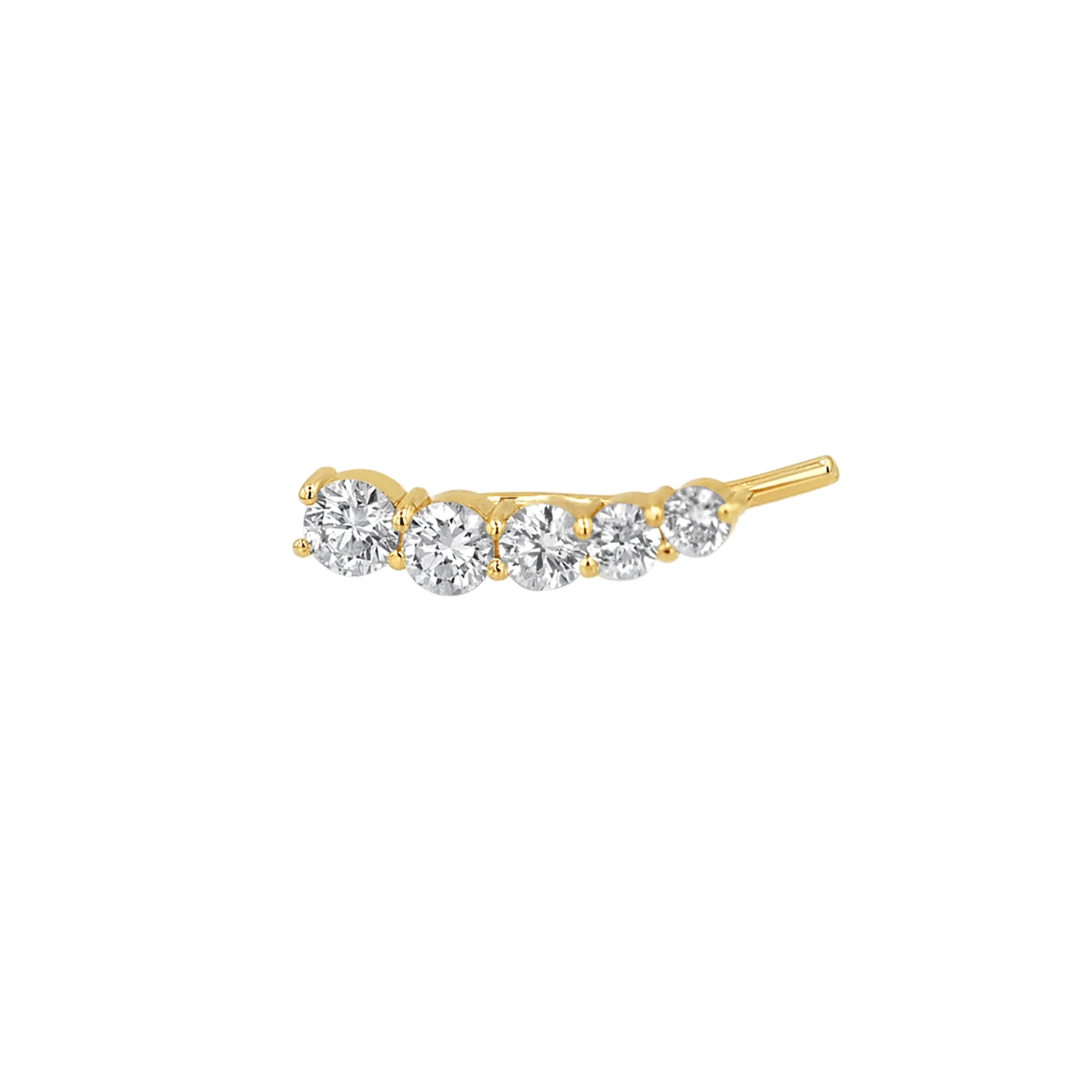 Graduated Diamond Bezel Crawler Earring - Image 4