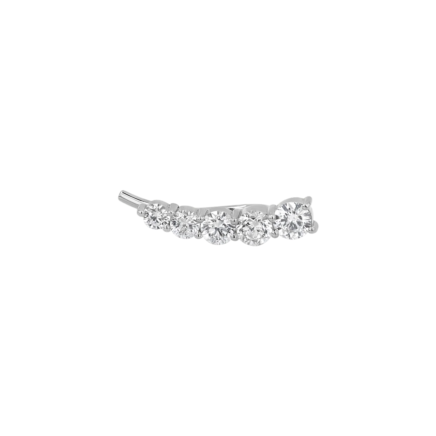 Graduated Diamond Bezel Crawler Earring - Image 8
