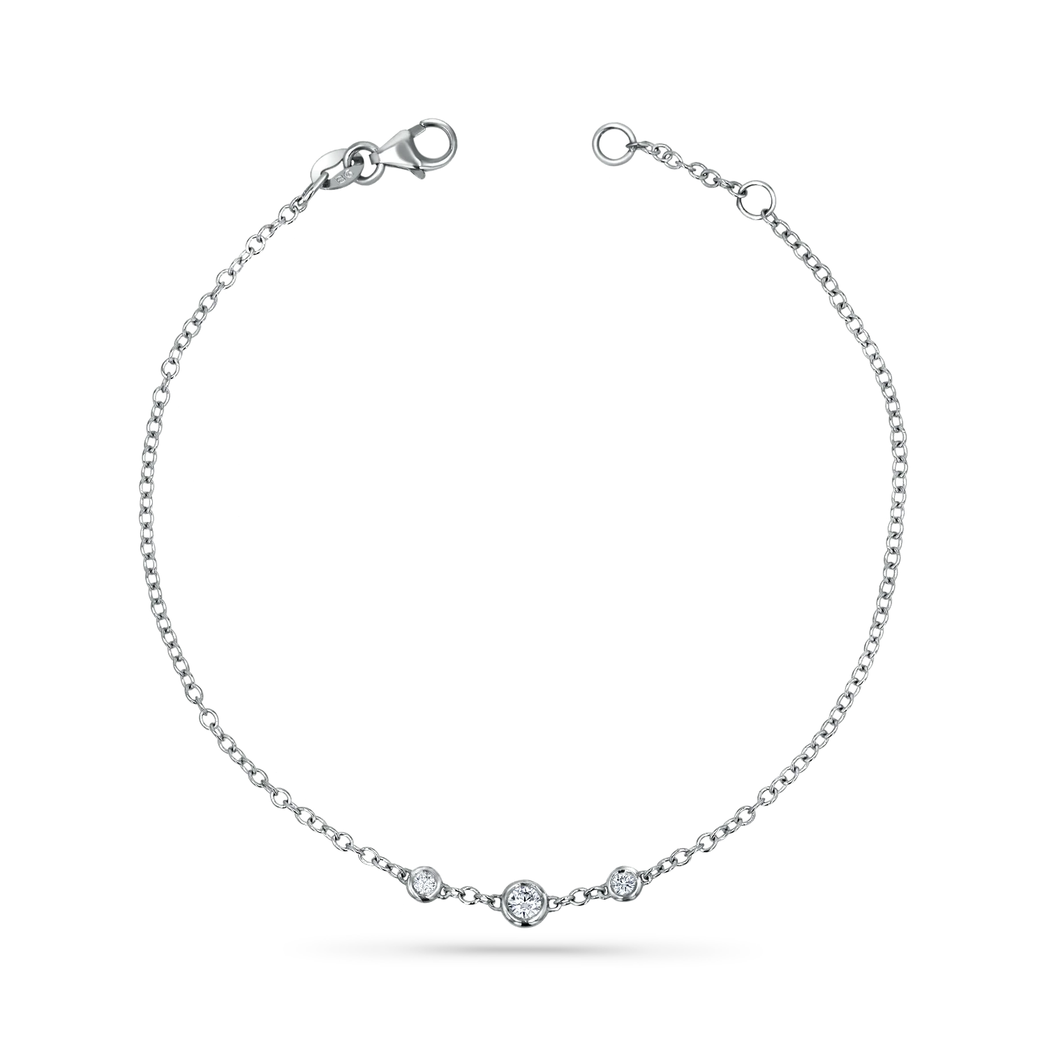 Graduated Diamond Trio Bezel Bracelet - Image 3