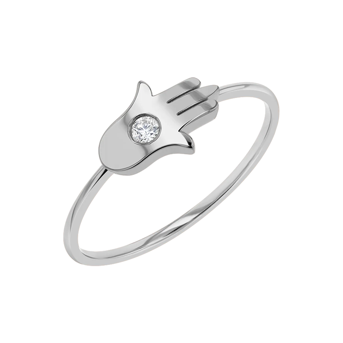 Hamsa Diamond Wire Ring - Image 3