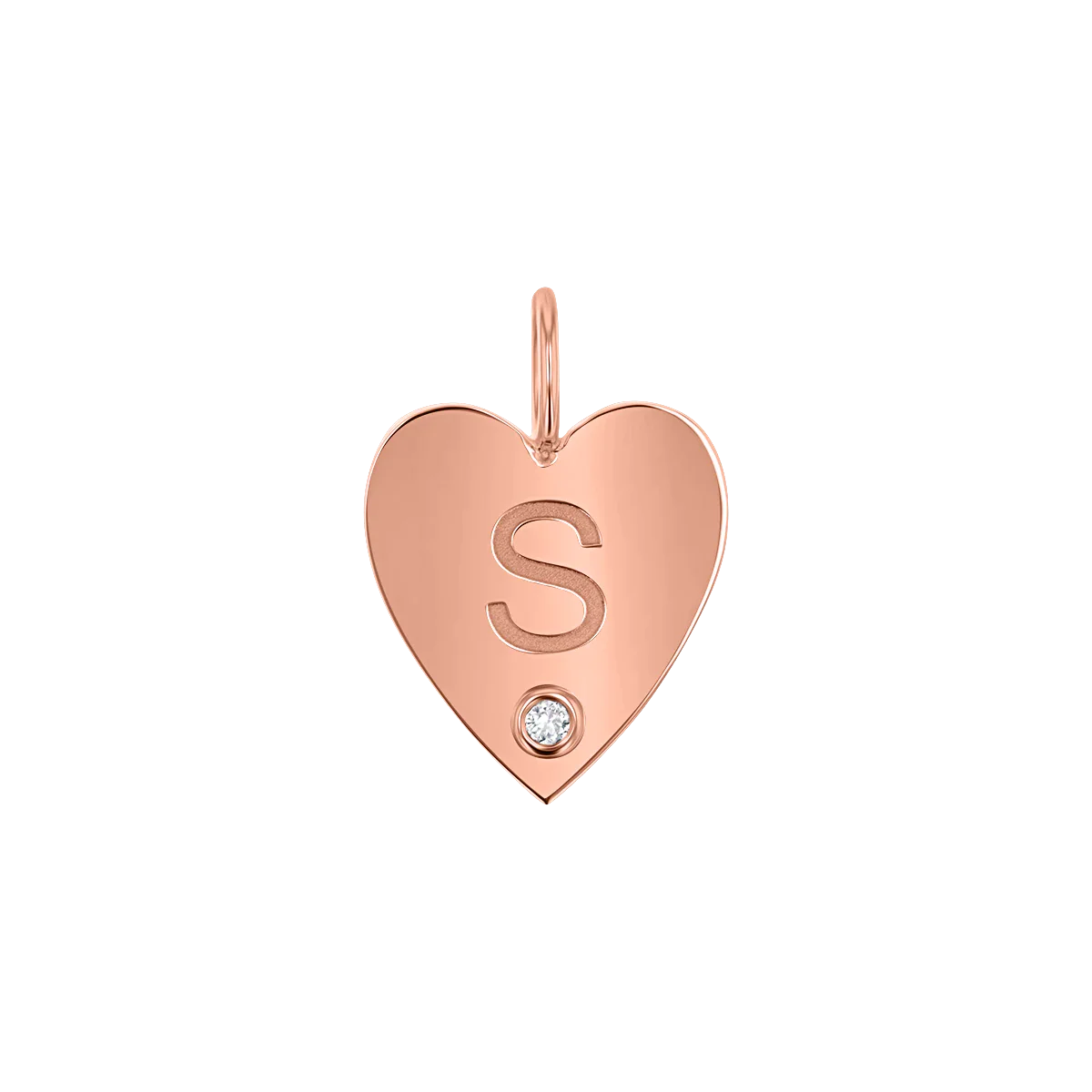 Kids Engravable Diamond Initial Heart Charm - Image 3