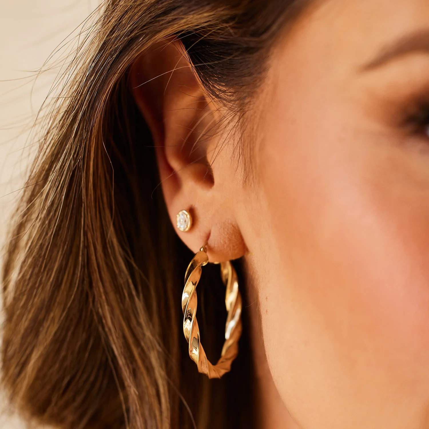 Large Twist Hoop Earrings - Image 6