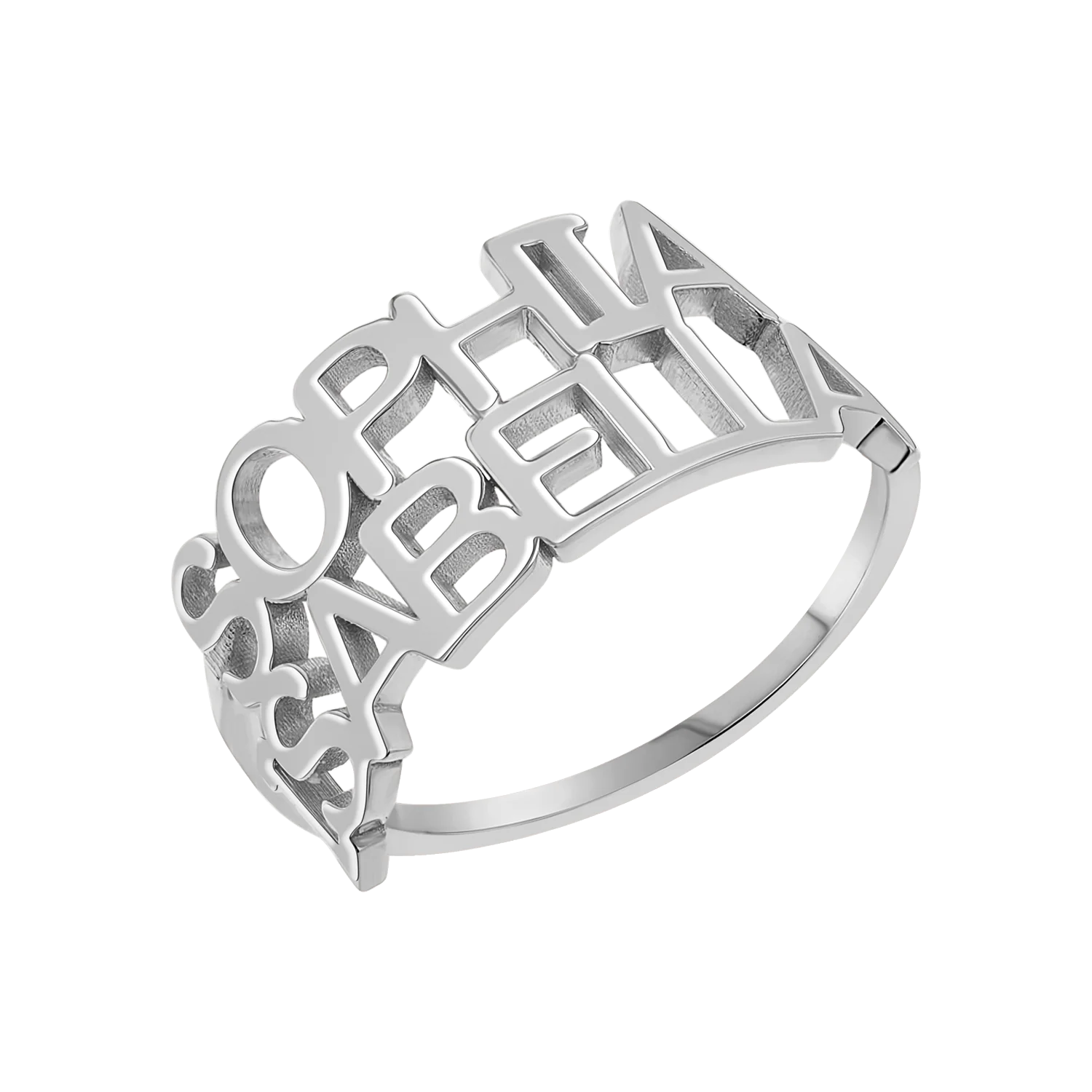 Linear Double Name Ring - Image 2