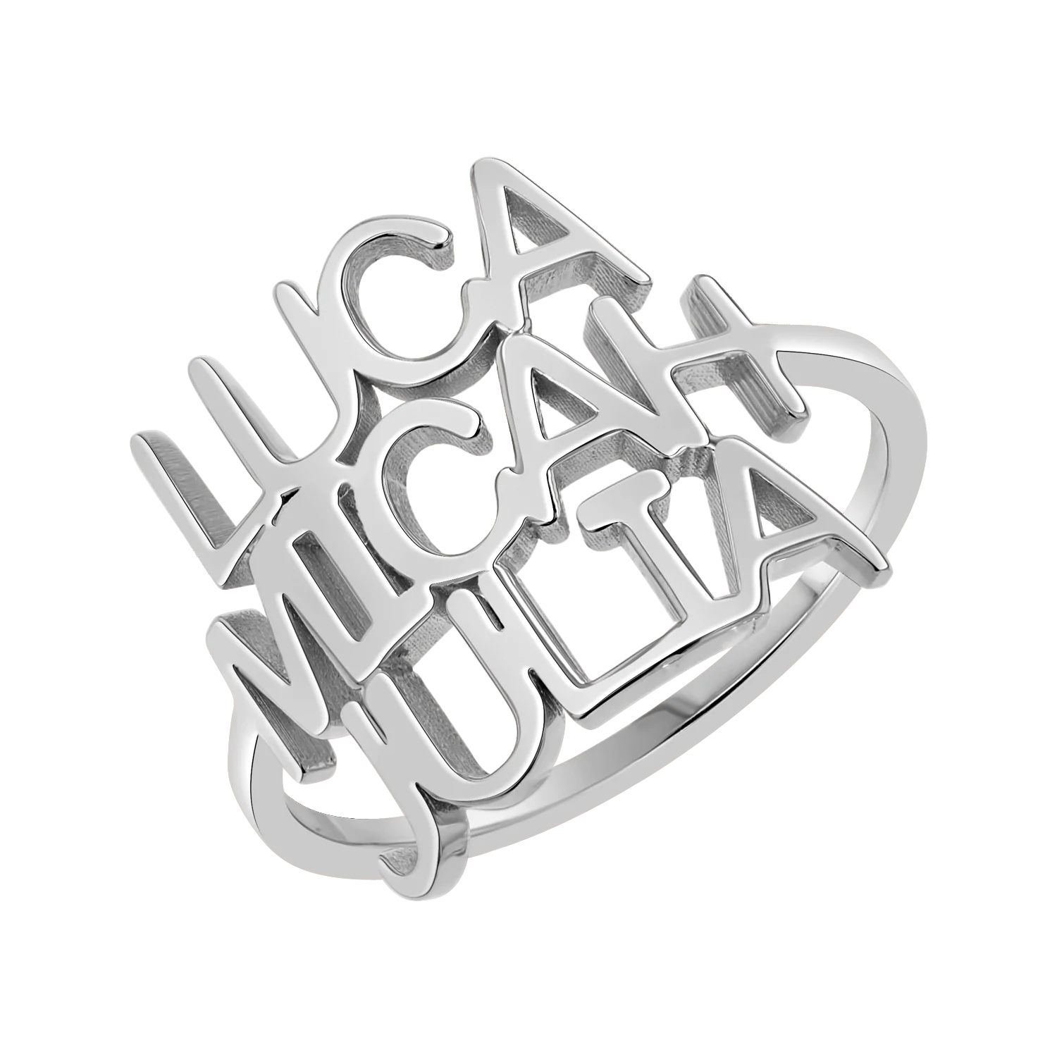 Linear Triple Name Ring - Image 2