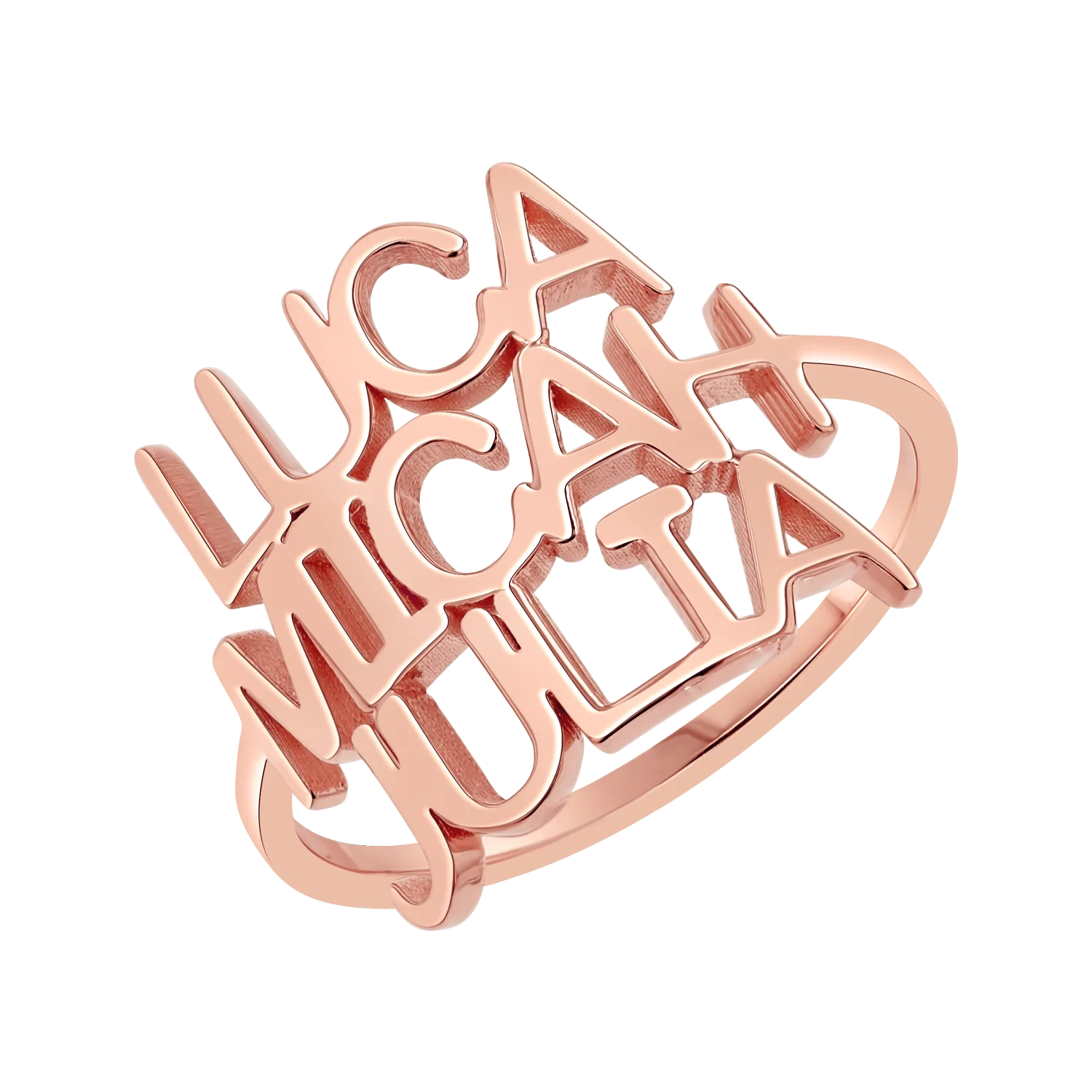 Linear Triple Name Ring - Image 3