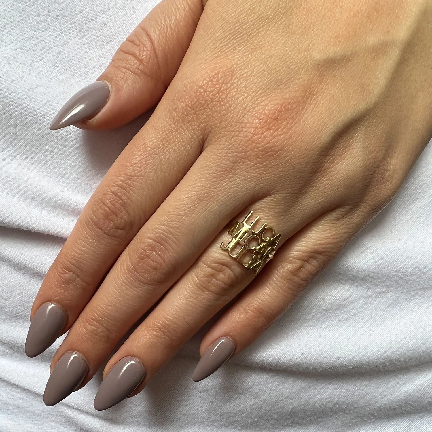 Linear Triple Name Ring - Image 5