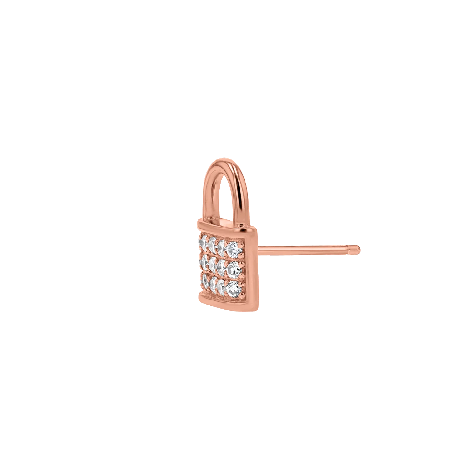 Love Padlock Diamond Pave Stud Earrings - Image 6