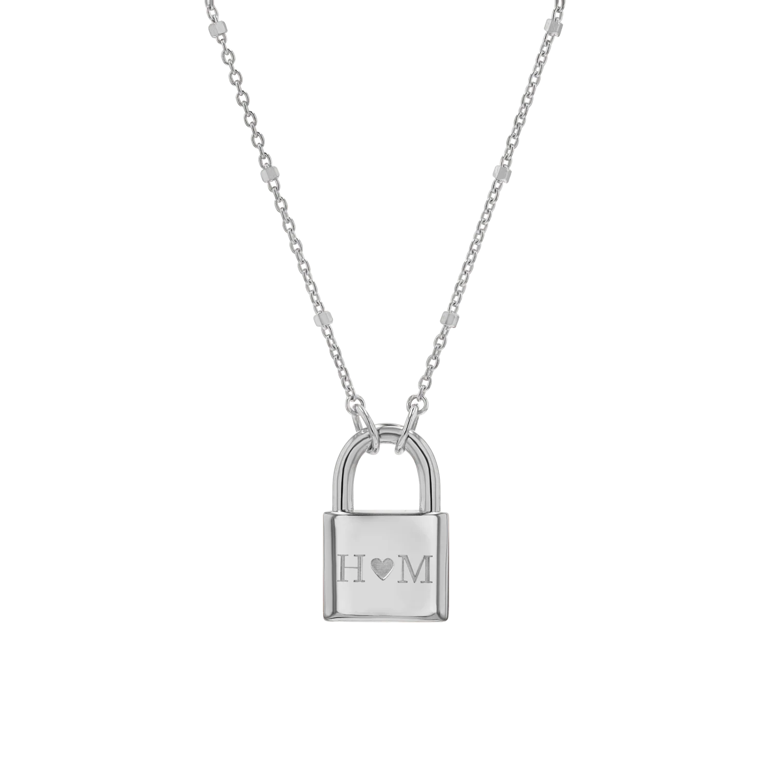Love Padlock Engravable Sparkle Necklace - Image 2