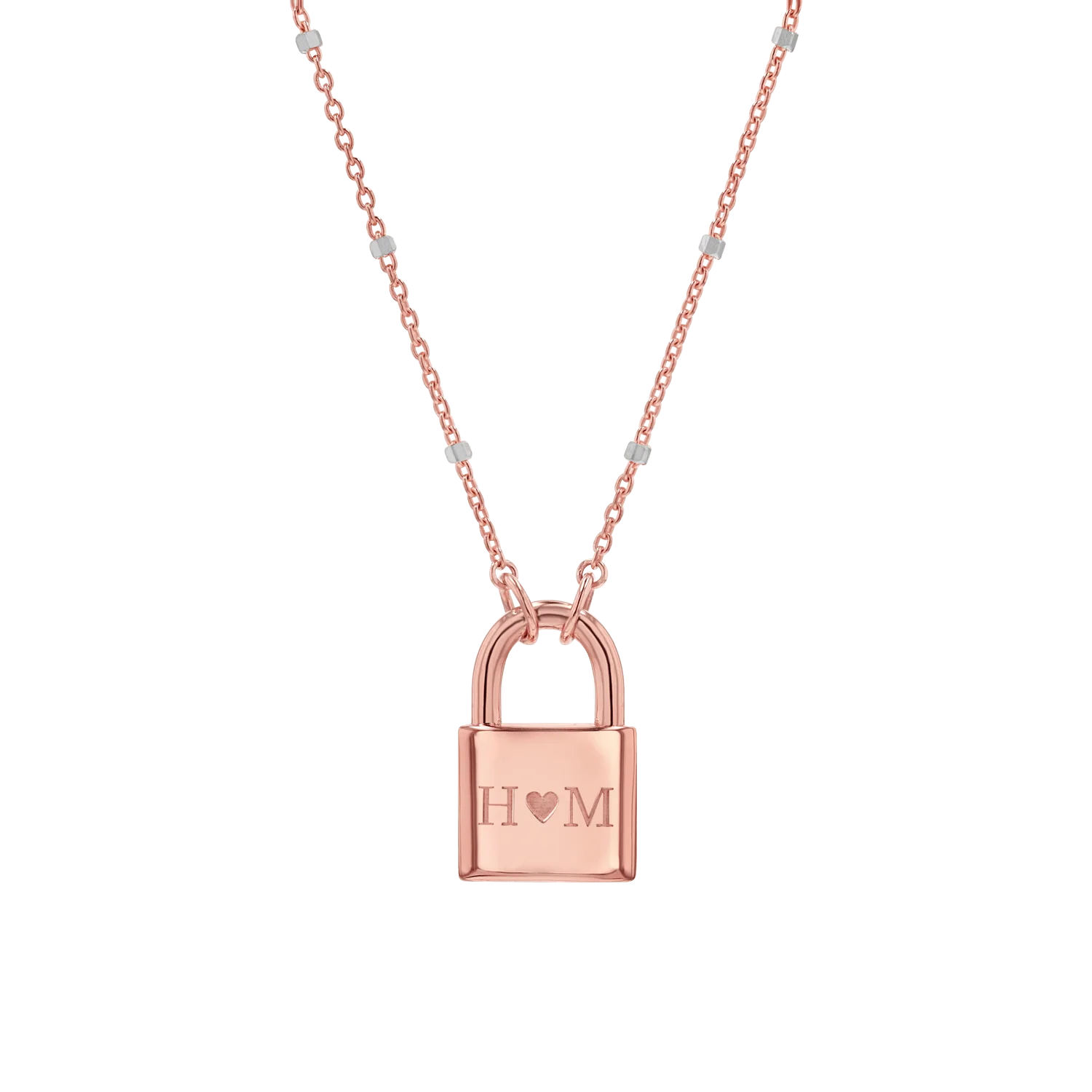 Love Padlock Engravable Sparkle Necklace - Image 3