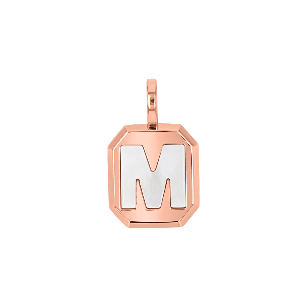 Mega Mother of Pearl Initial Charm - Image 3
