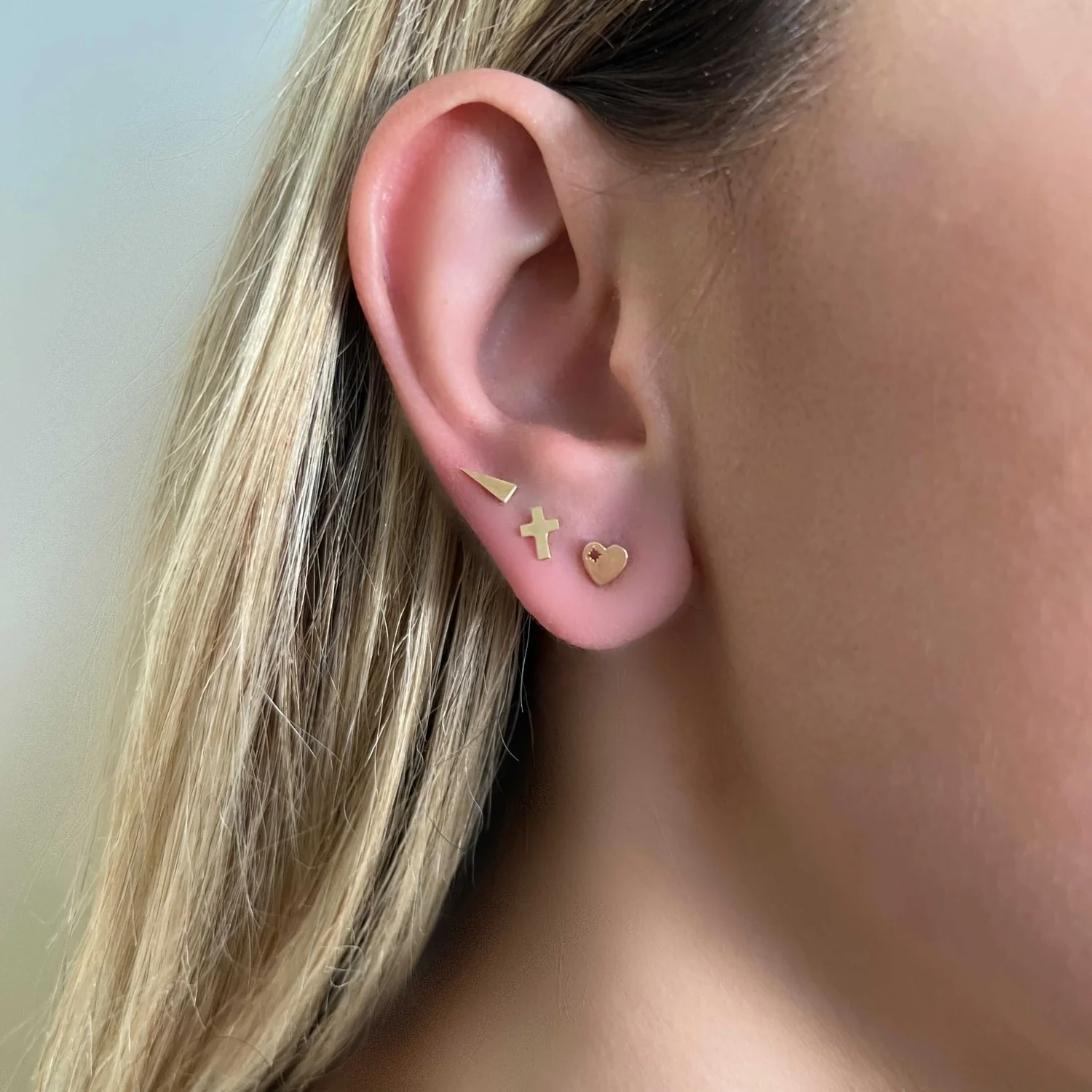 Mini Cross Stud Earrings - Image 4