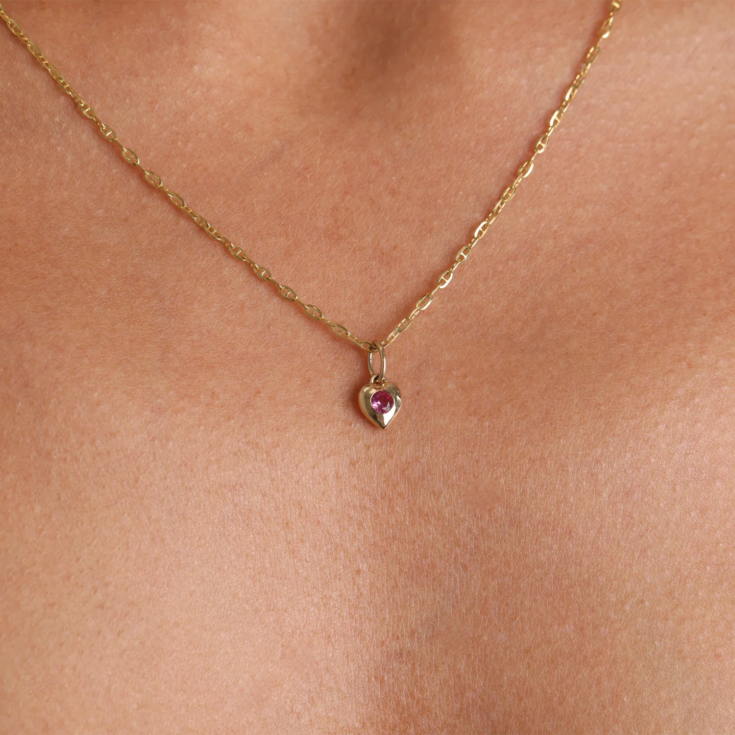 Mini Puff Heart Gemstone Charms - Image 11