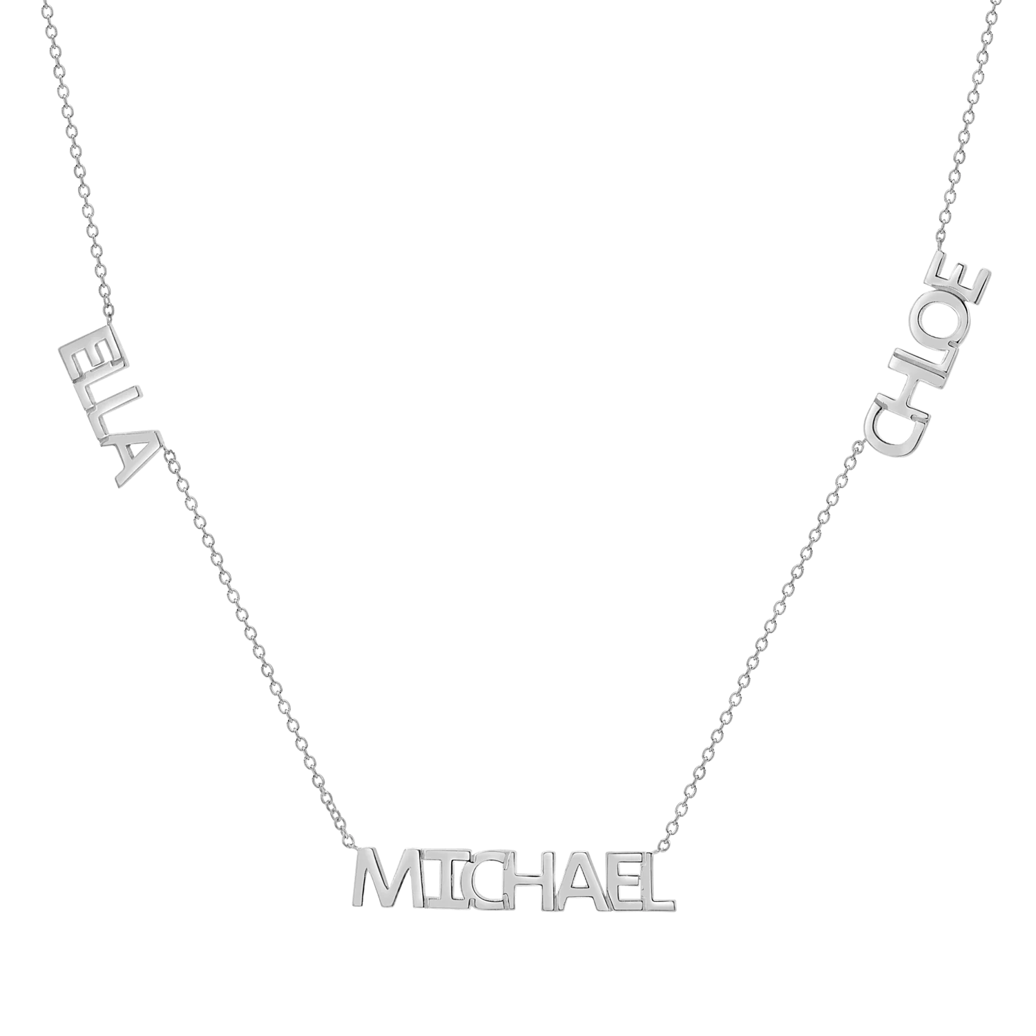 Multi Block Letter Name Necklace - Image 2