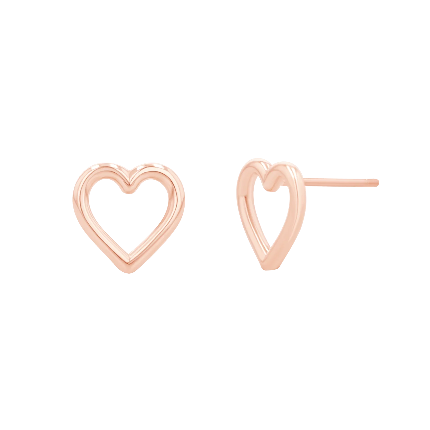 Open Heart Stud Earrings - Image 3