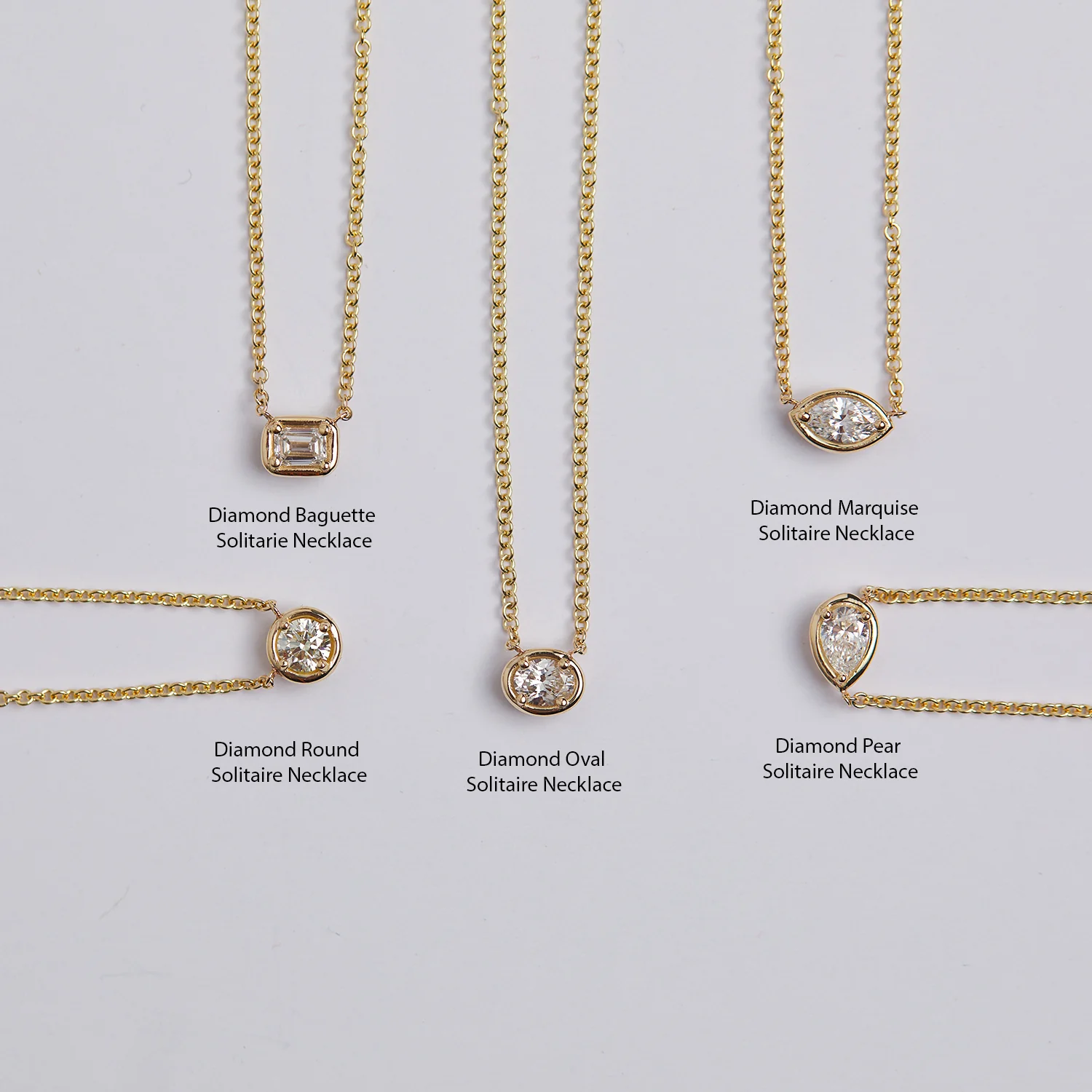 Oval Diamond Solitaire Necklace - Image 4