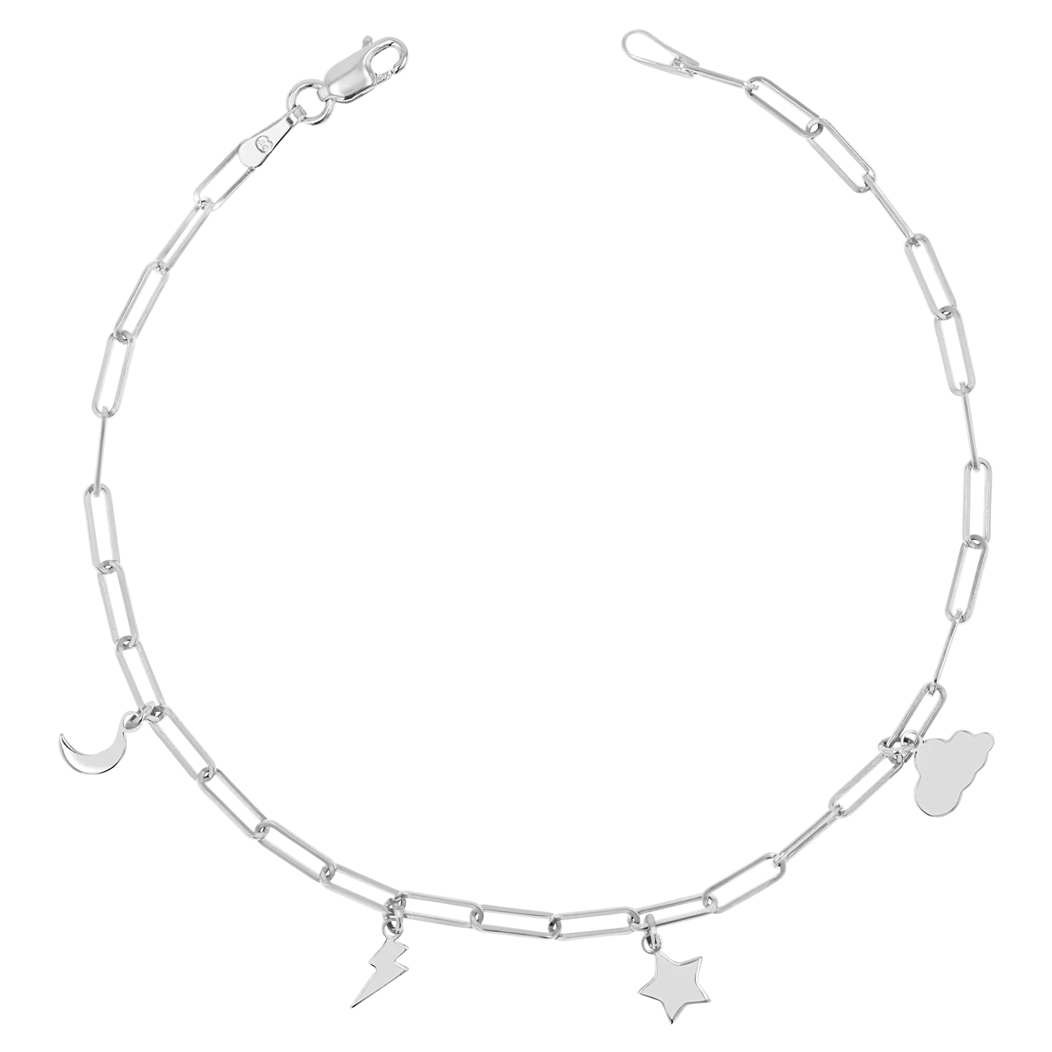 Paper Clip Link Custom Charm Bracelet - Image 2