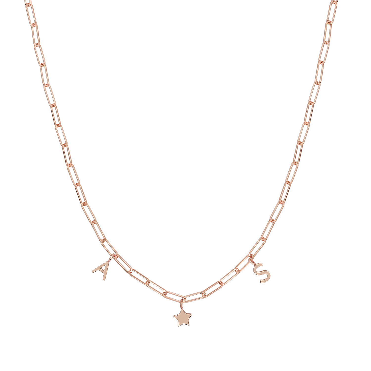 Paper Clip Link Custom Charm Necklace - Image 3