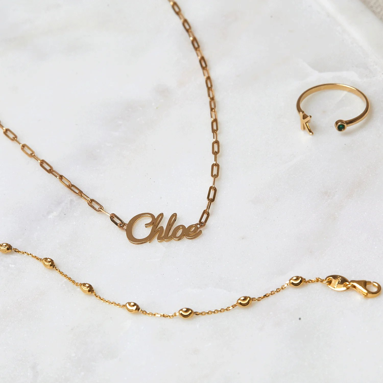 Paper Clip Script Diamond Name Necklace - Image 10