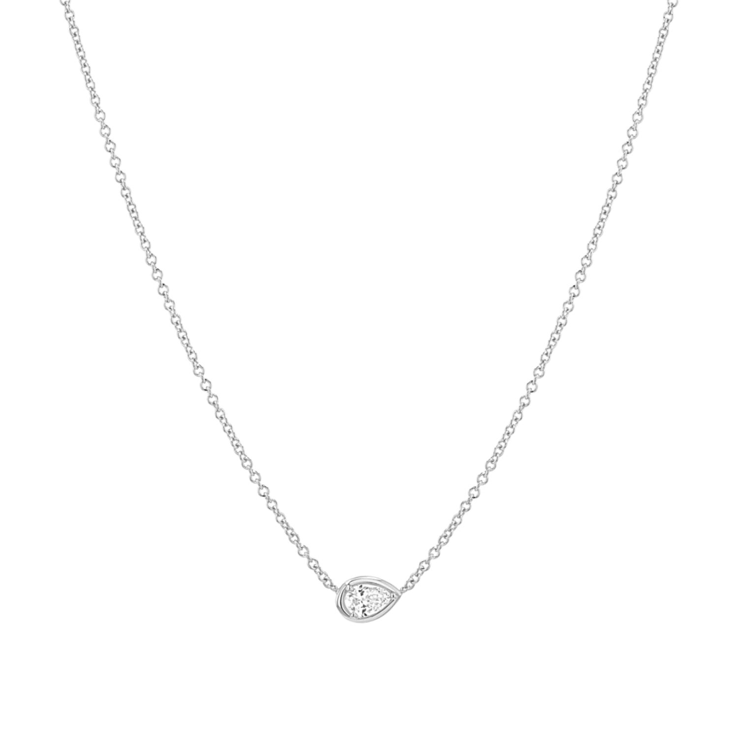 Pear Diamond Solitaire Necklace - Image 2