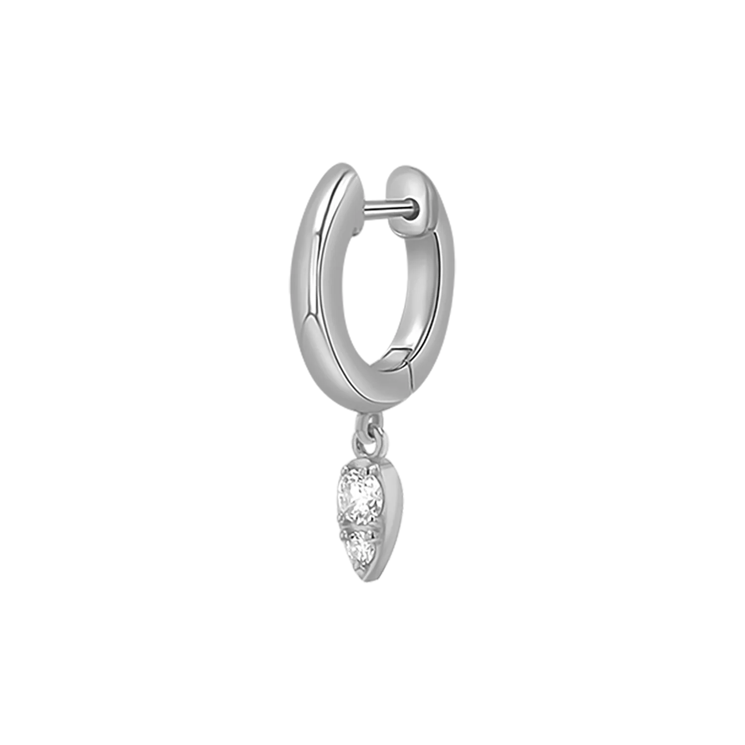 Pear Shaped Diamond Charm Drop Huggies - Image 5