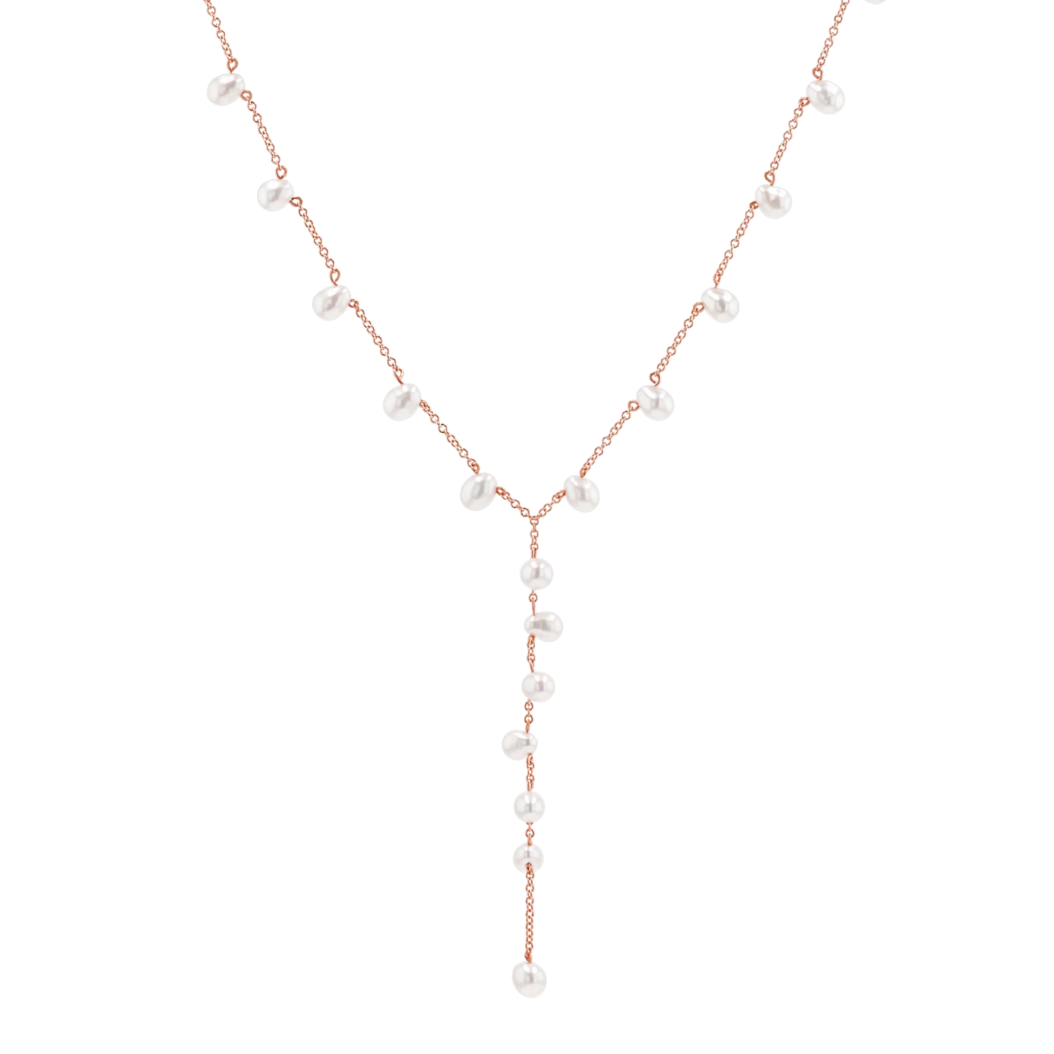 Pearl Lariat Y Chain Necklace - Image 3