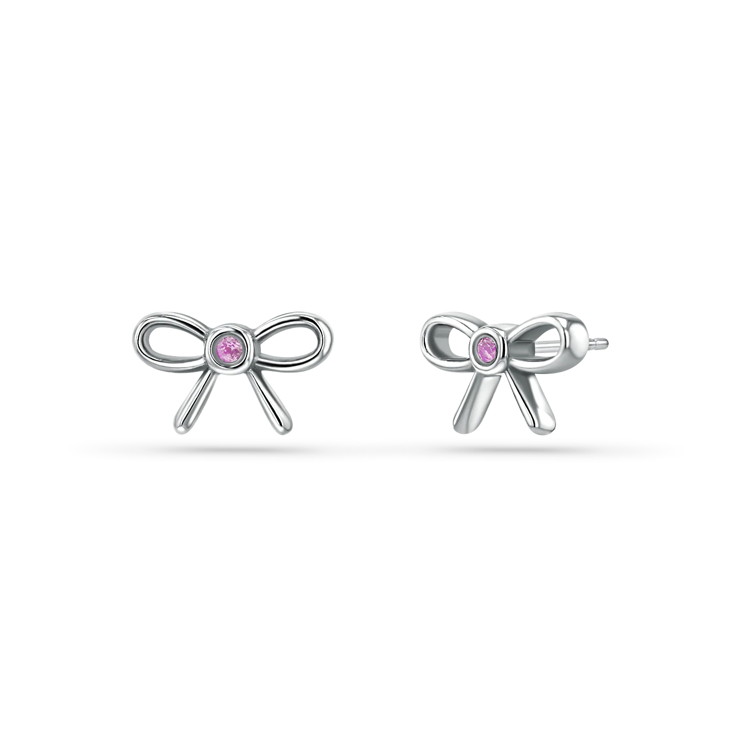Pink Sapphire Bow Earrings - Image 2