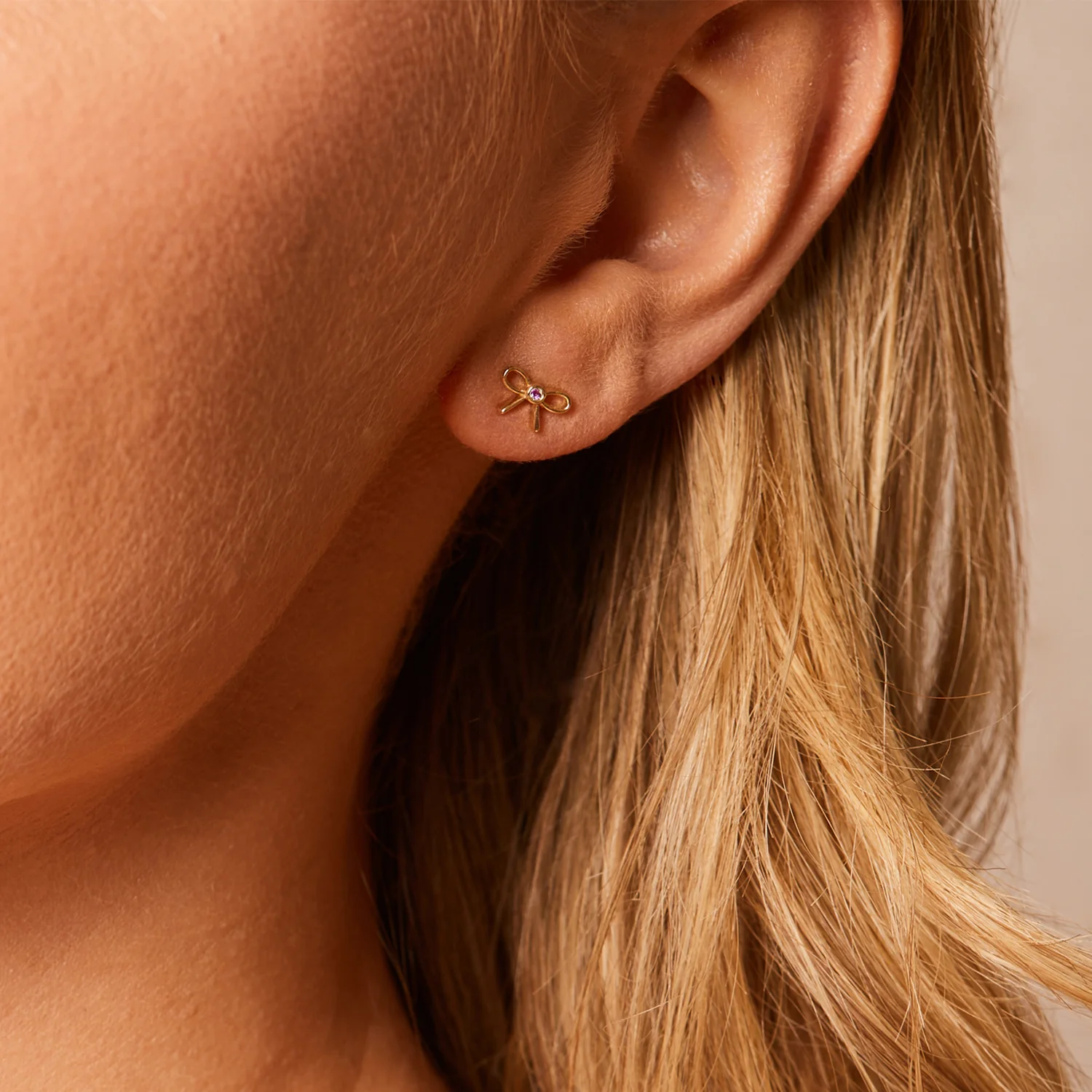 Pink Sapphire Bow Earrings - Image 5