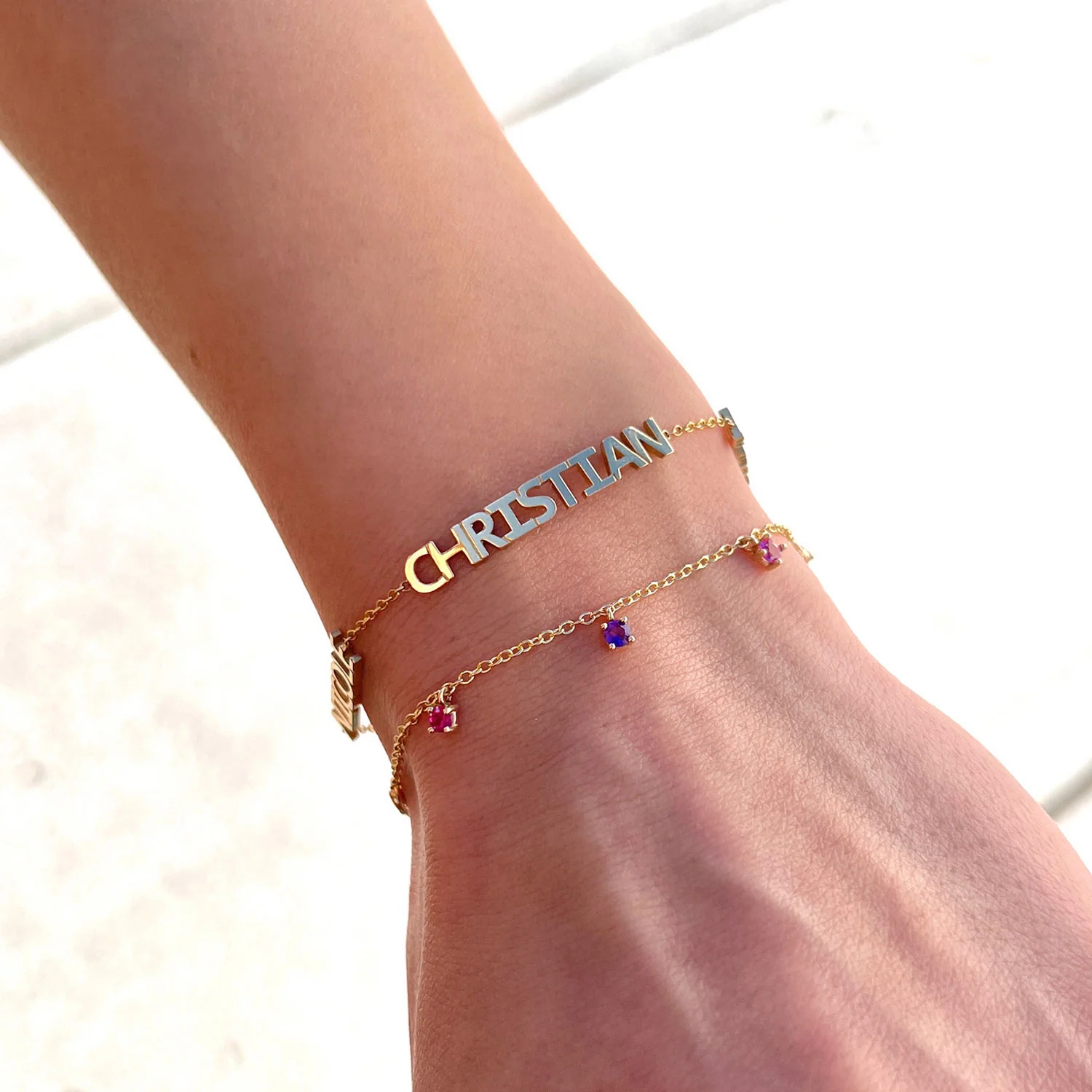Rainbow Gemstone Drop Bracelet - Image 4