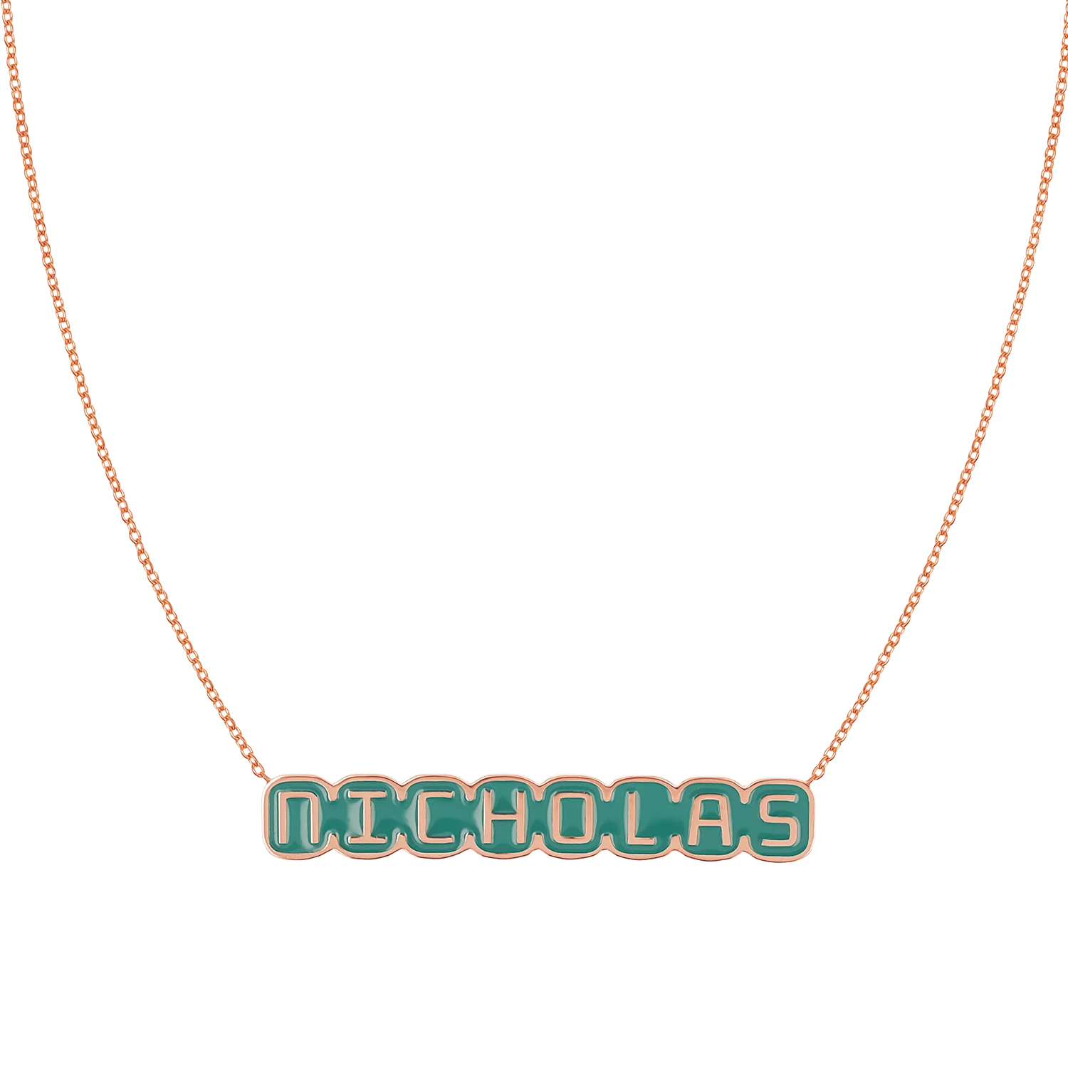 Retro Enamel Name Necklace - Image 3