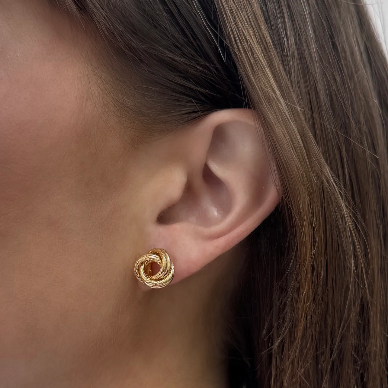 Rope Twist Love Knot Earrings - Image 2