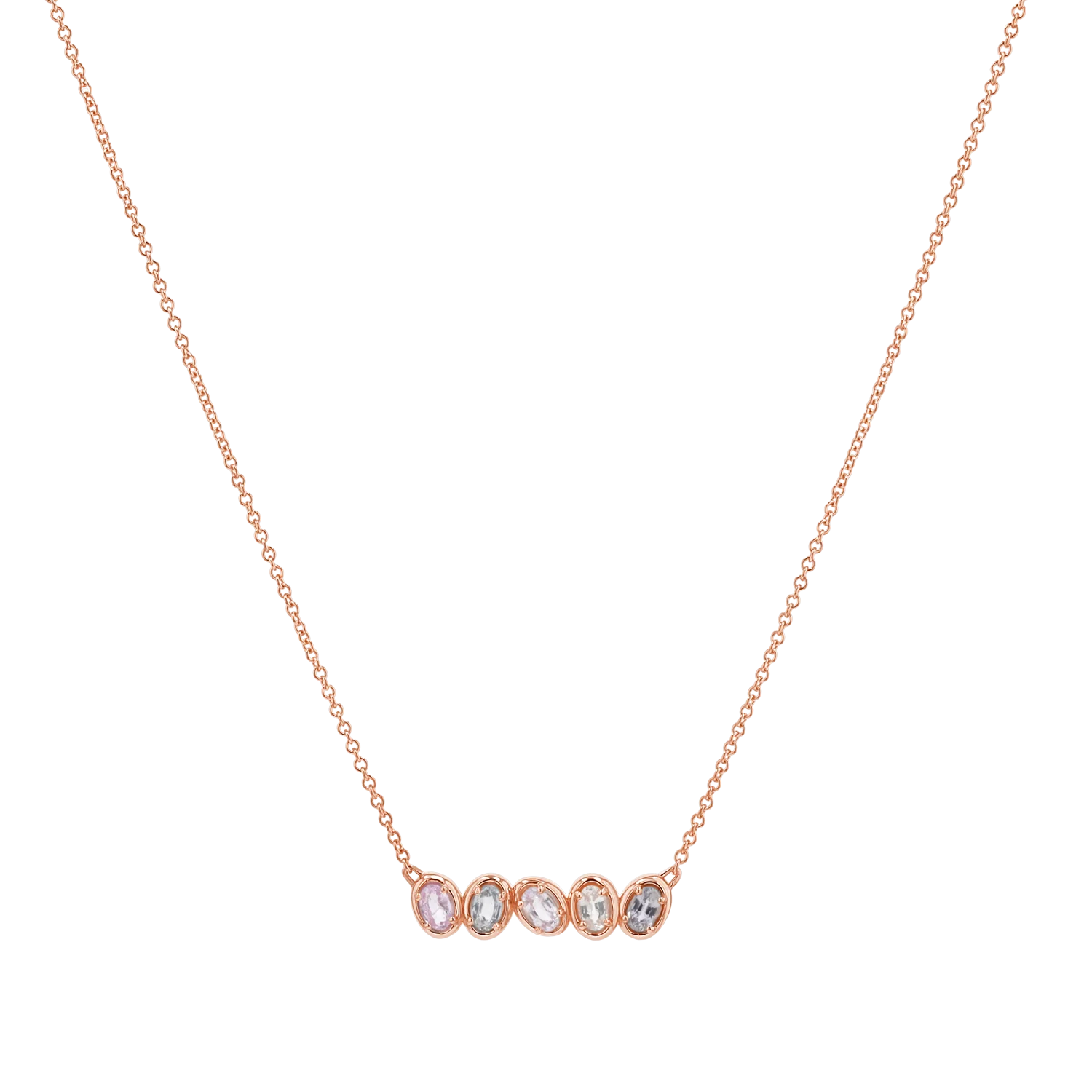 Oval Sapphire Bar Necklace - Image 3