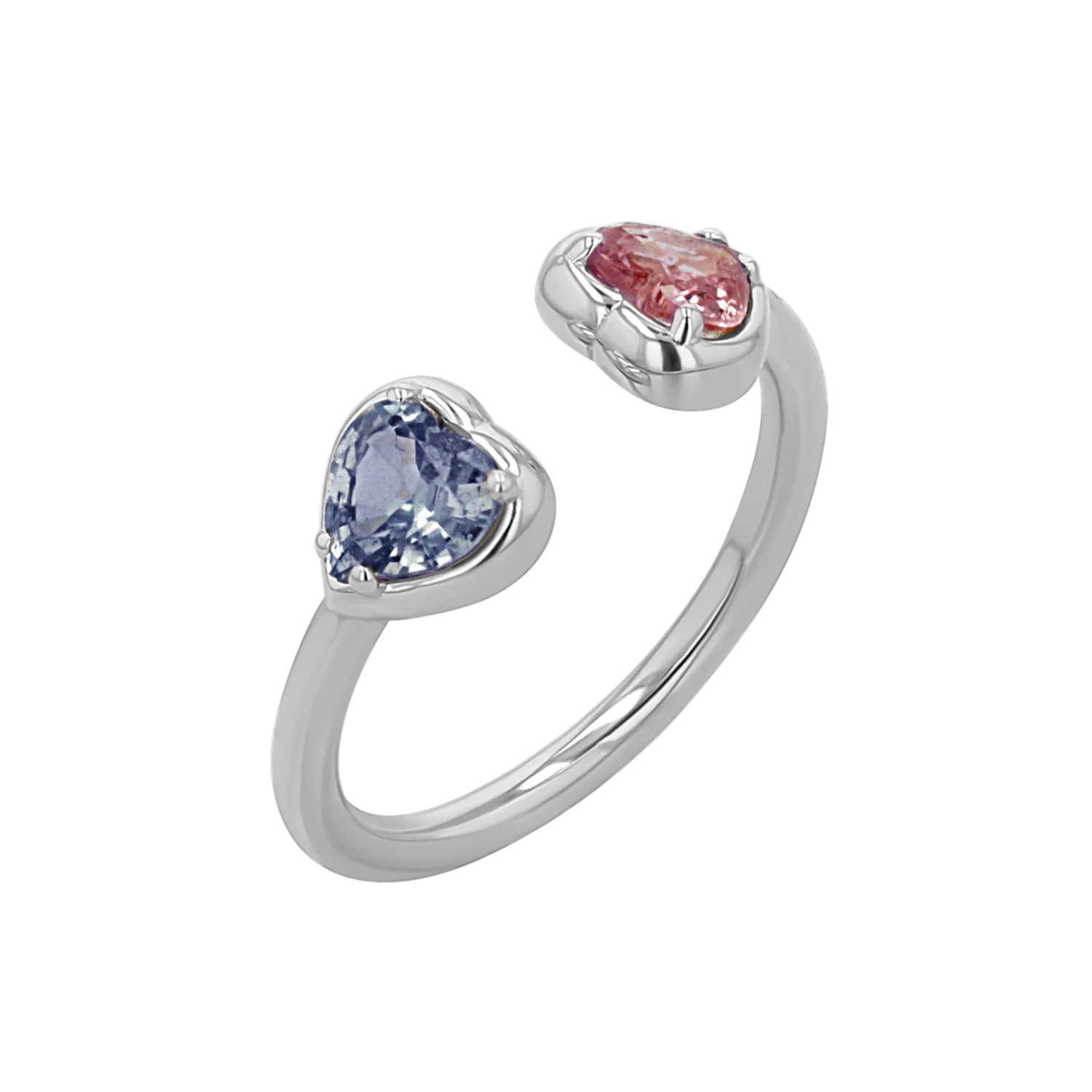 Sapphire Heart Duo Wrap Ring - Image 2
