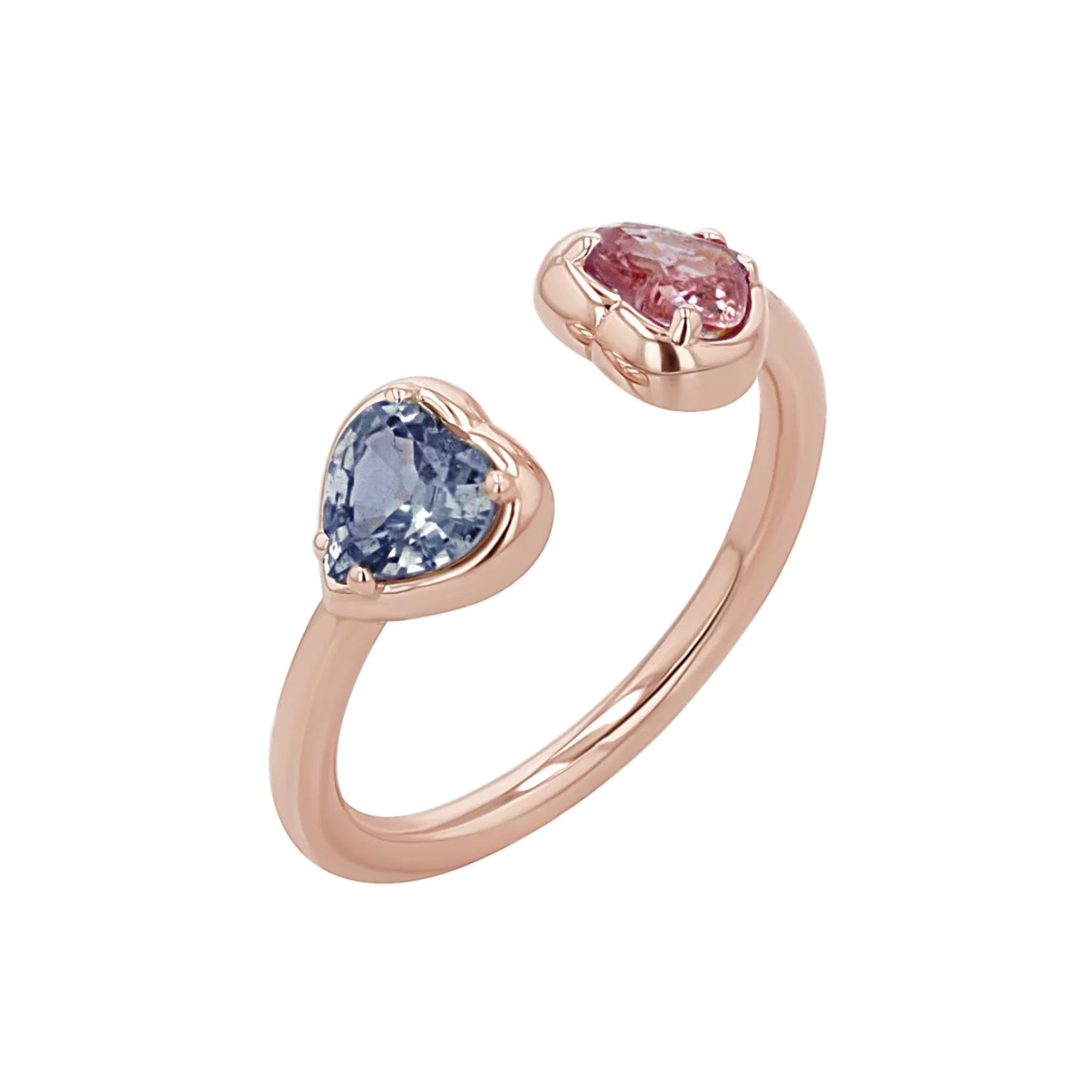 Sapphire Heart Duo Wrap Ring - Image 3
