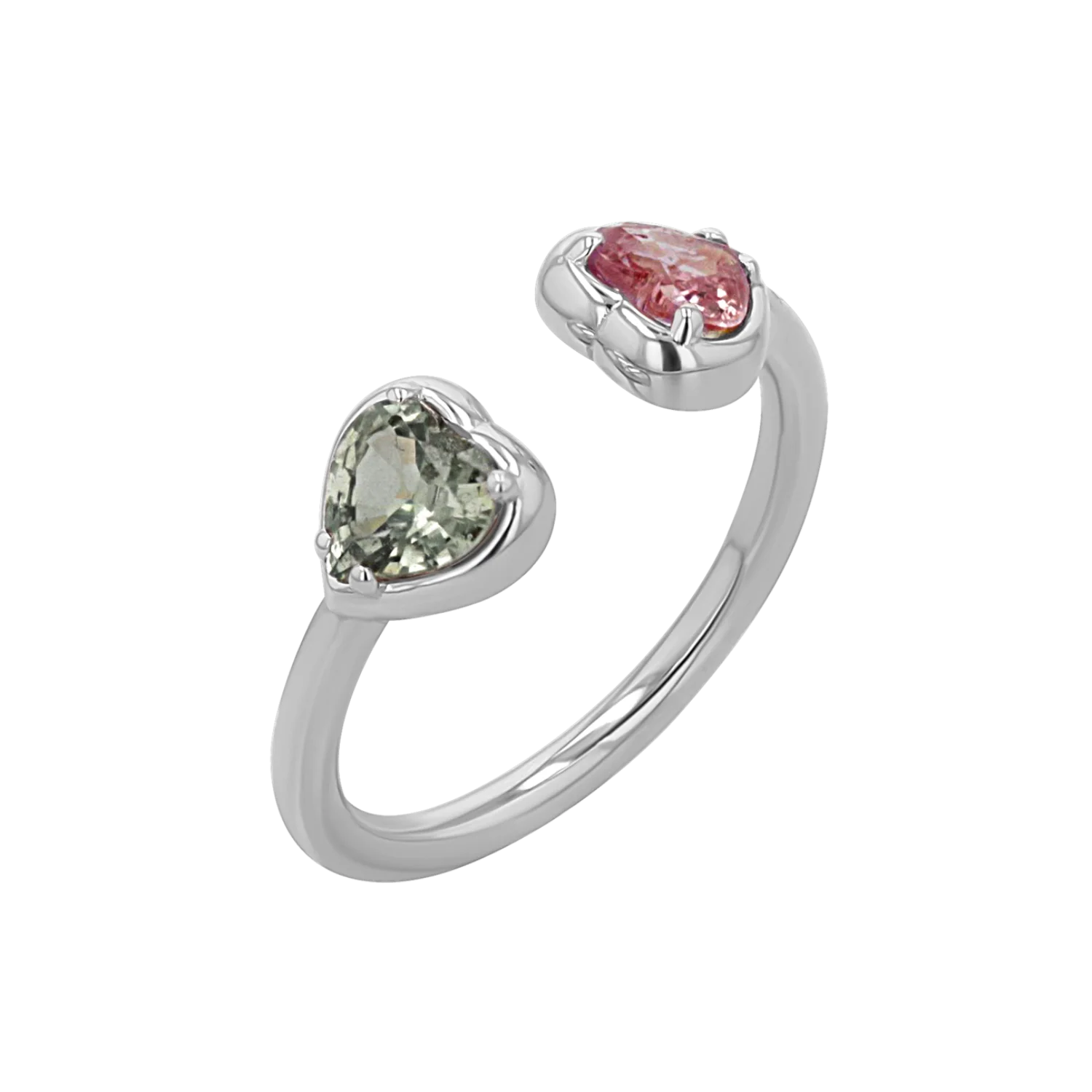 Sapphire Heart Duo Wrap Ring - Image 5