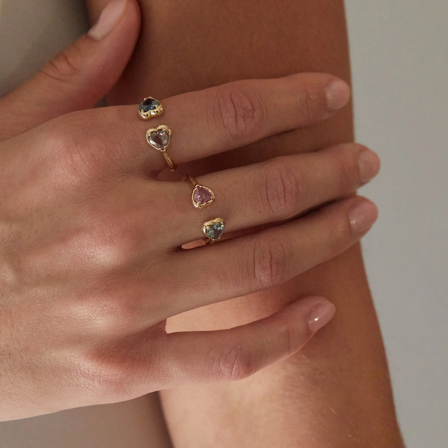 Sapphire Heart Duo Wrap Ring - Image 9