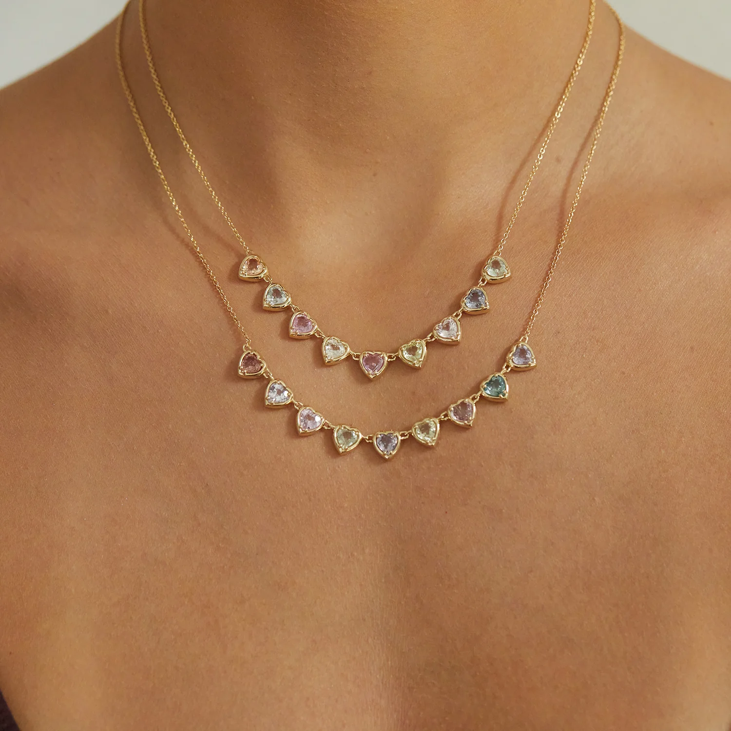 Sapphire Heart Strand Necklace - Image 8