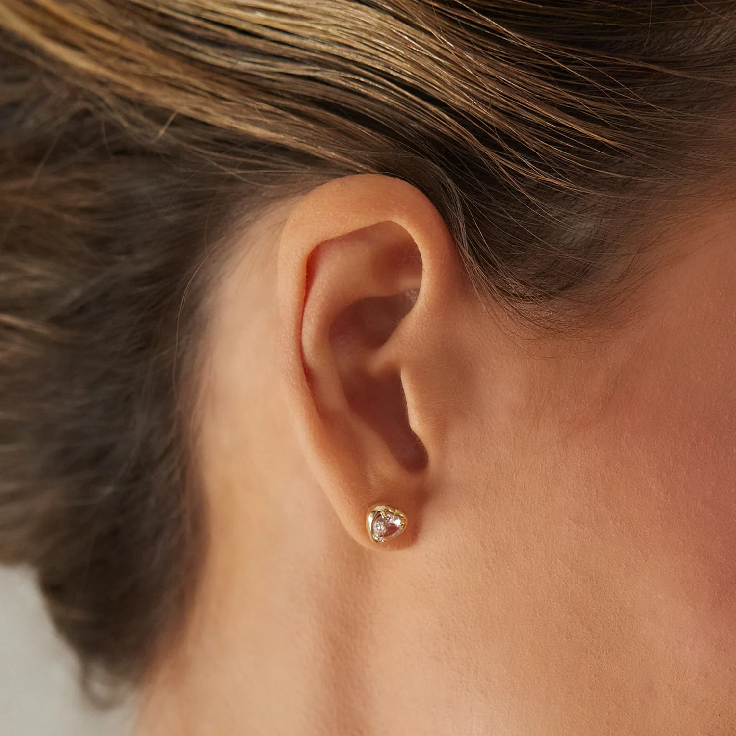 Sapphire Heart Stud Earrings - Image 11