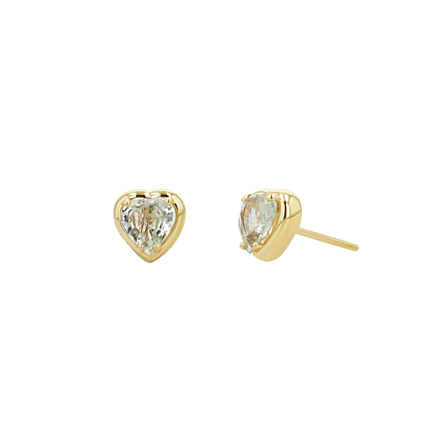 Sapphire Heart Stud Earrings - Image 4