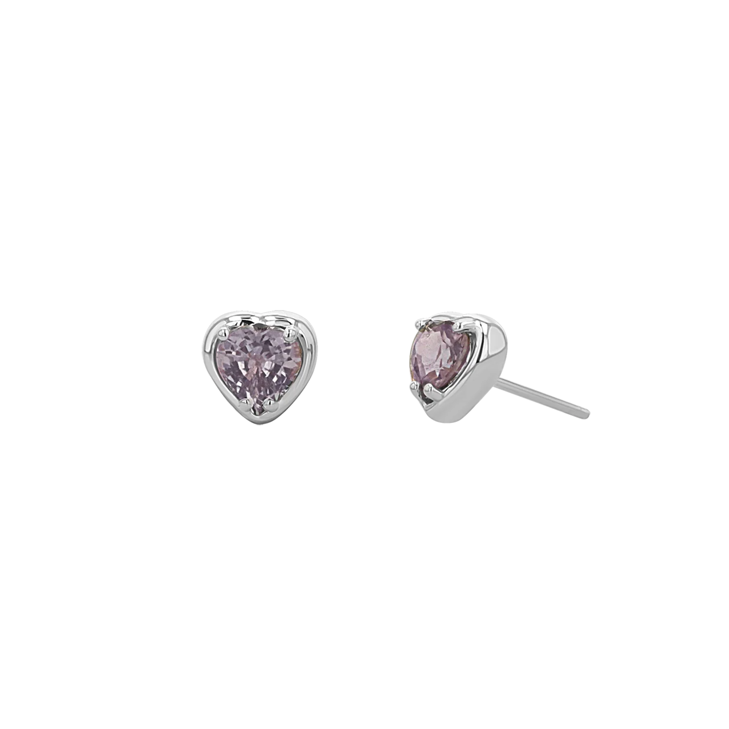 Sapphire Heart Stud Earrings - Image 7
