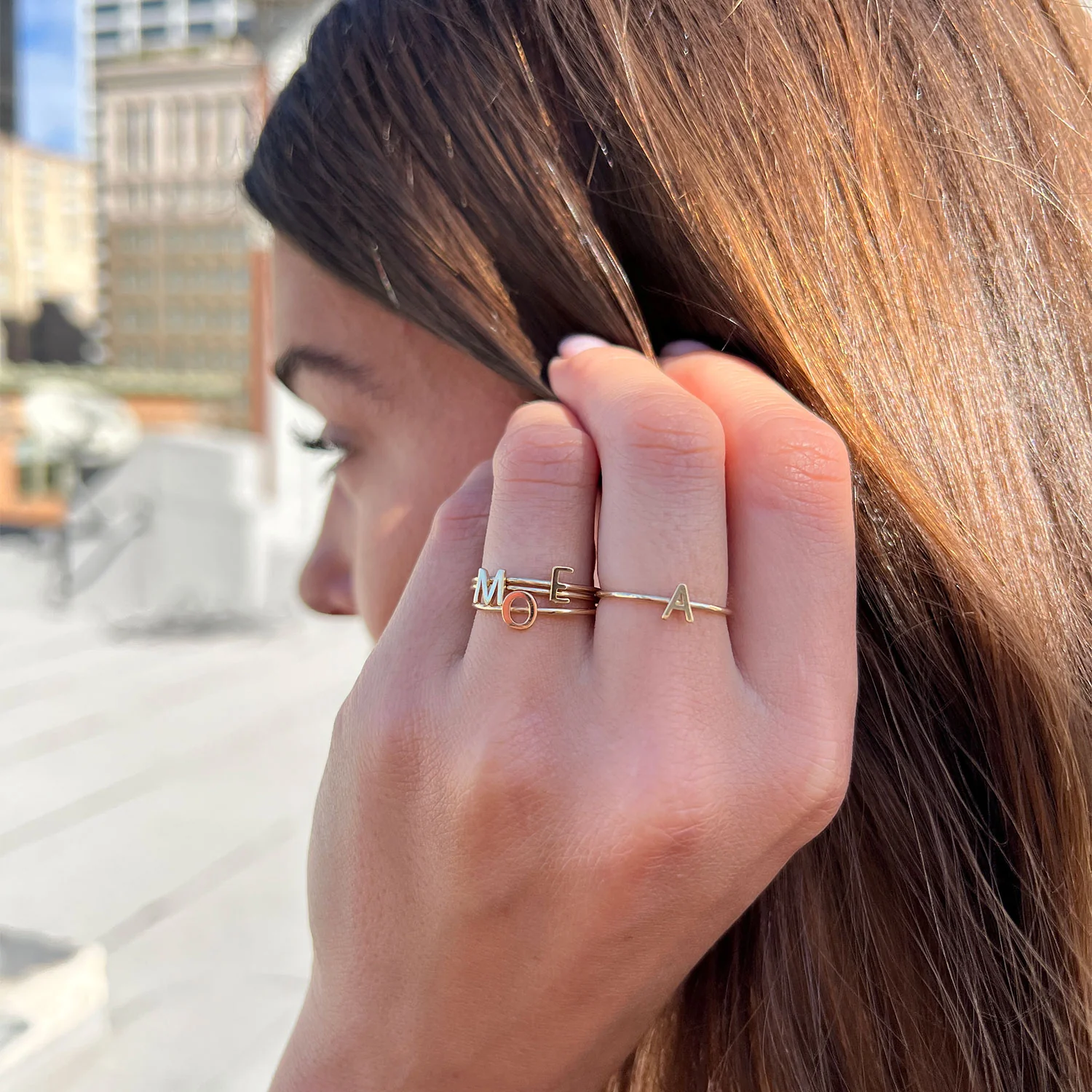 Solid Initial Letter Ring - Image 5