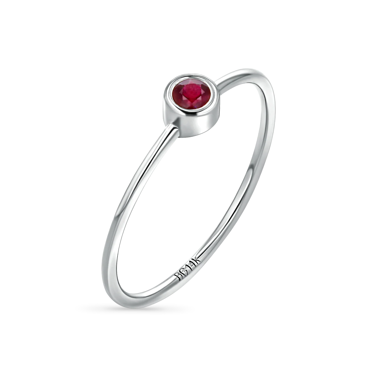 Solitaire Bezel Ruby Ring - Image 2