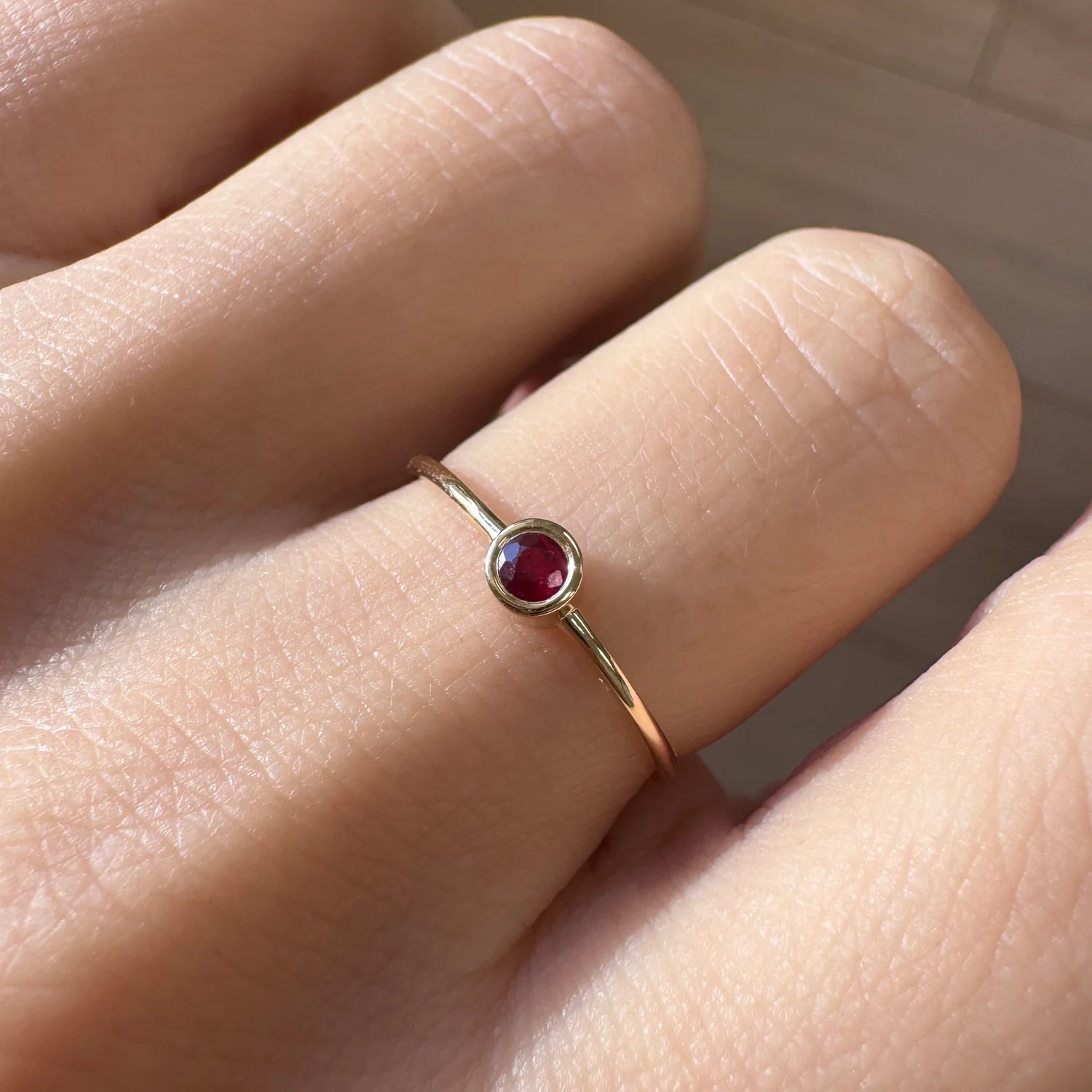 Solitaire Bezel Ruby Ring - Image 5