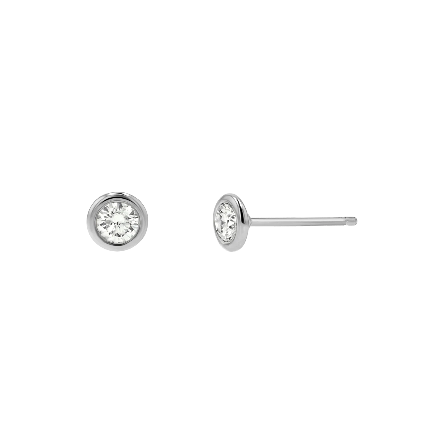 Diamond Solitaire Bezel Studs - Image 2