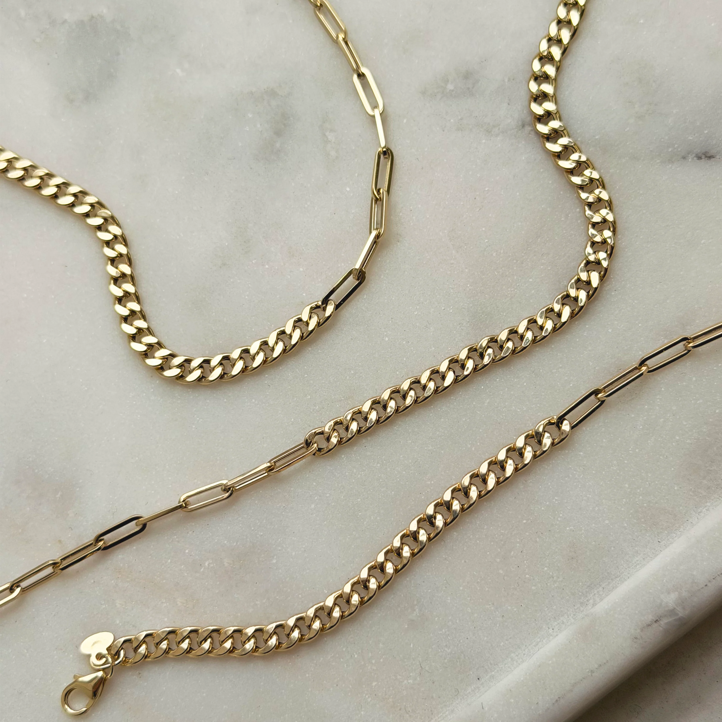 Split Curb Paper Clip Chain Anklet - Image 2