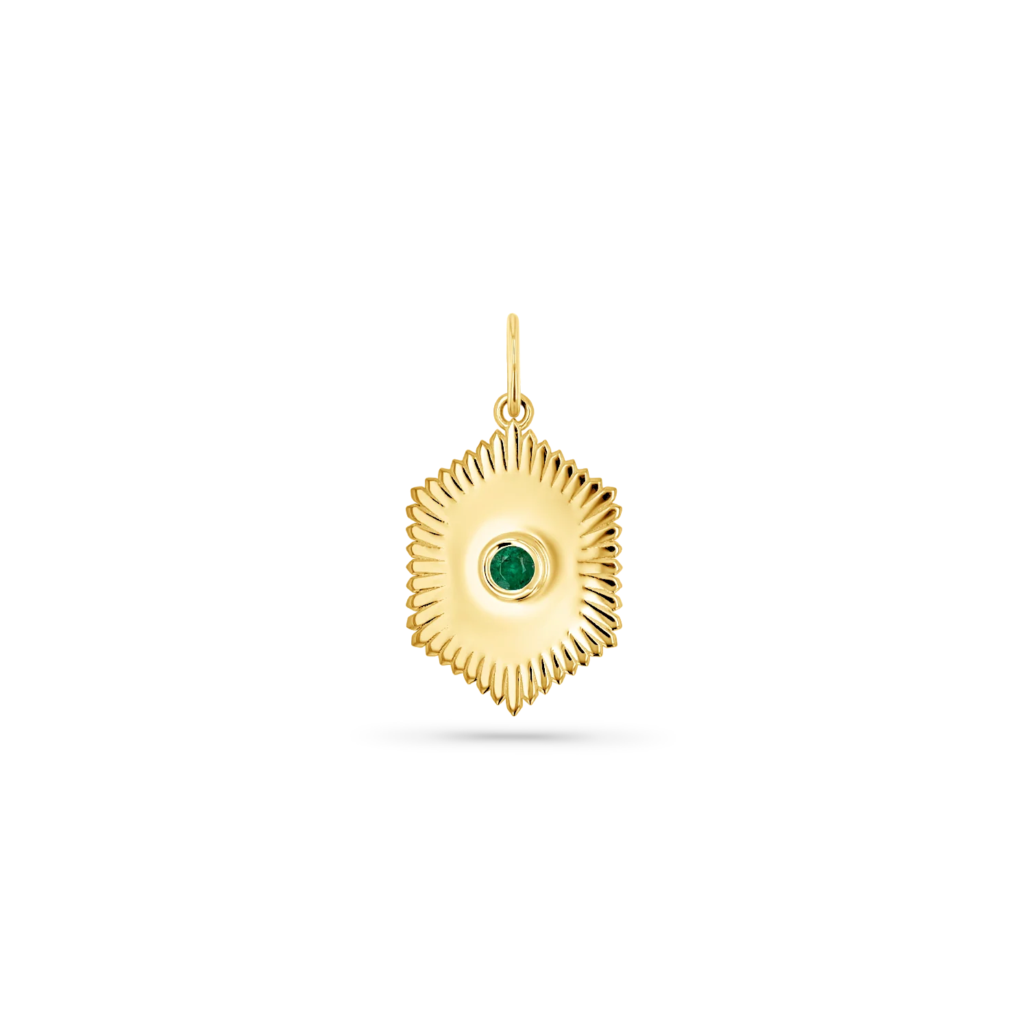 Sunburst Hexagon Diamond Solitaire Charm - Image 2