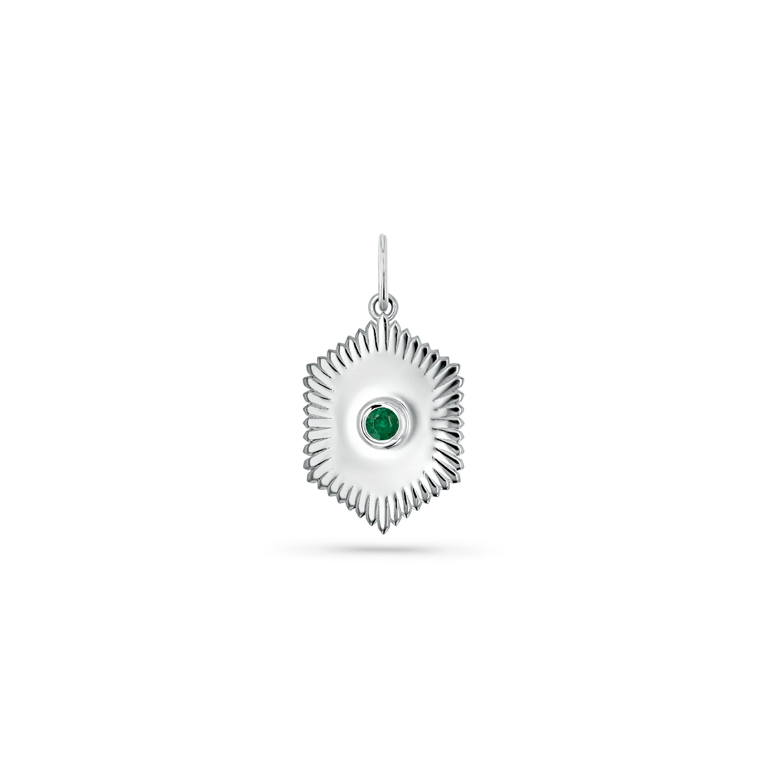 Sunburst Hexagon Diamond Solitaire Charm - Image 4
